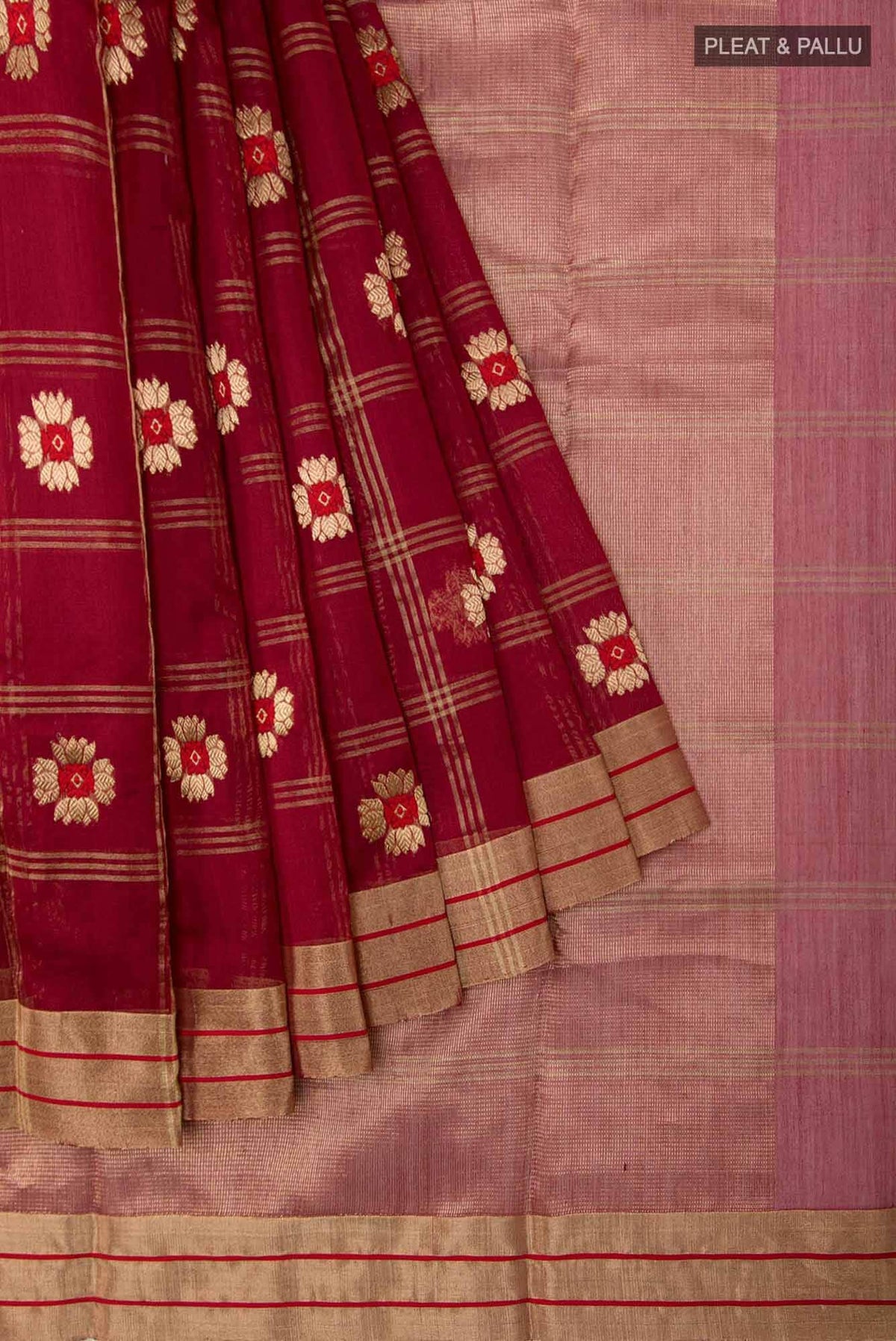Navya  Maroon Chanderi Silk Cotton Saree