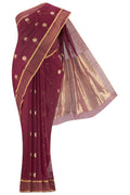 Navya  Maroon Chanderi Silk Cotton Saree
