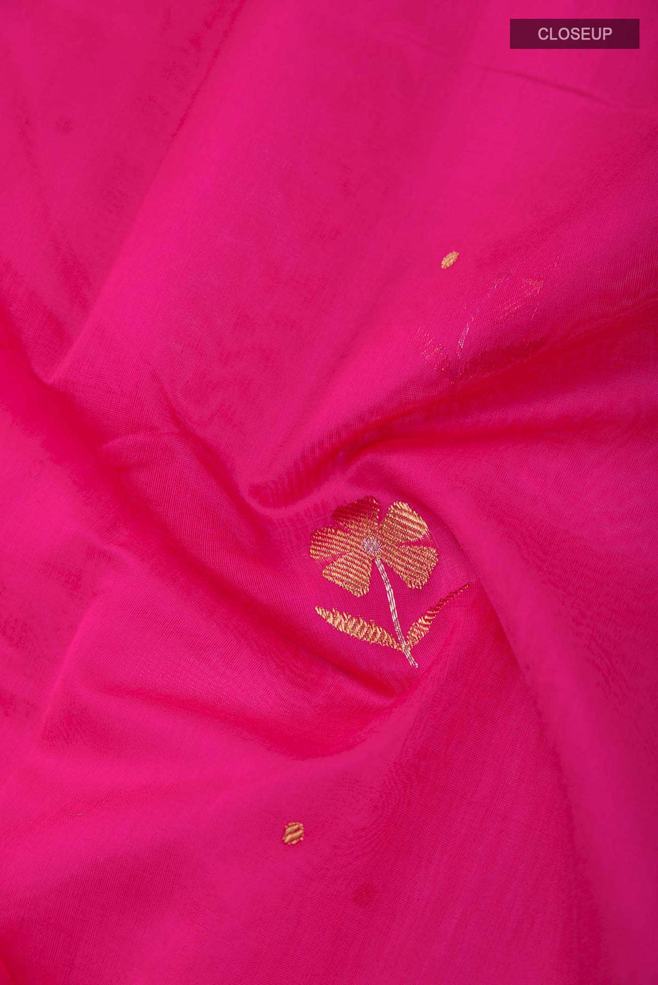 Navya  Rani Pink Chanderi Silk Cotton Saree