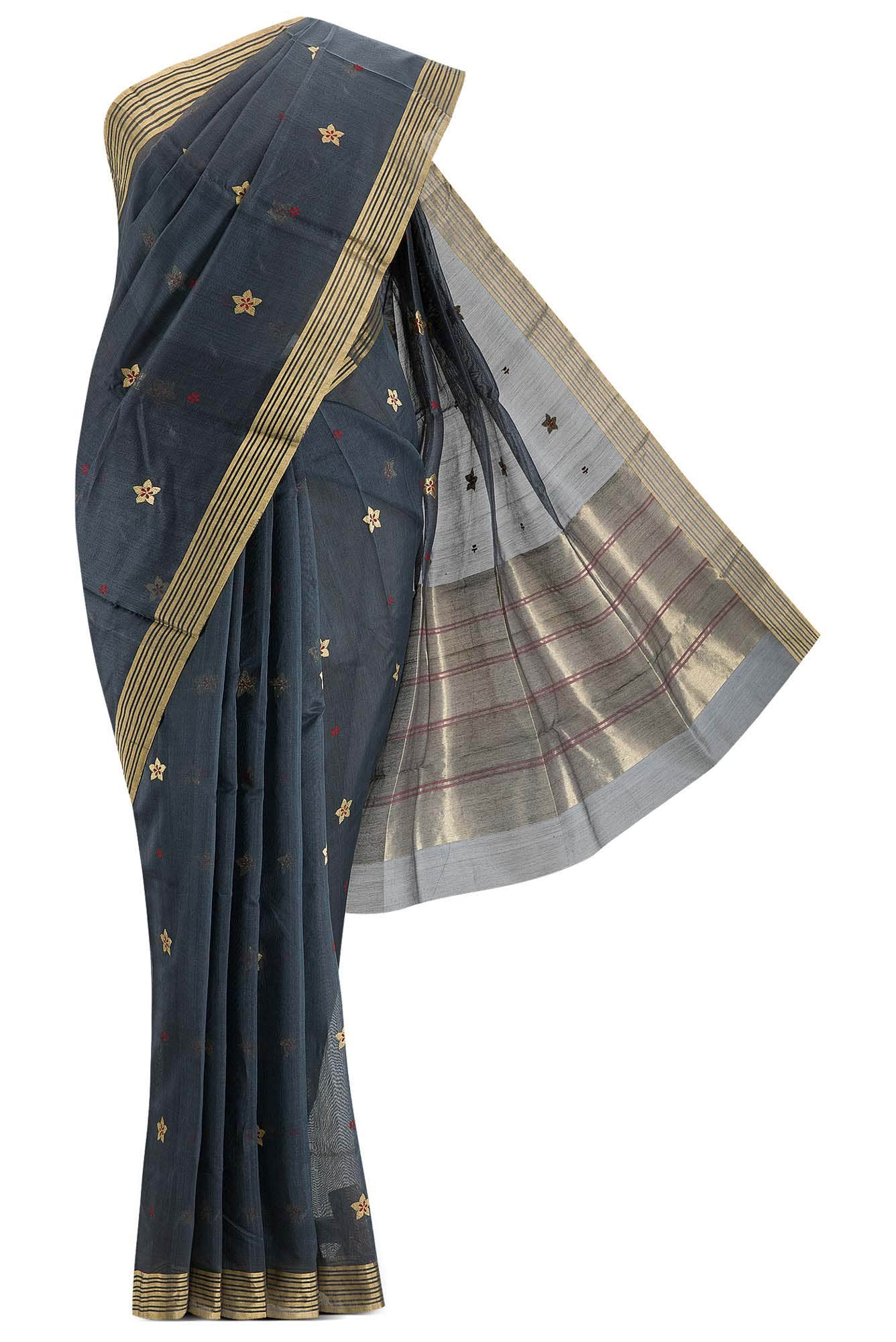 Navya Grey Chanderi Silk Cotton Saree
