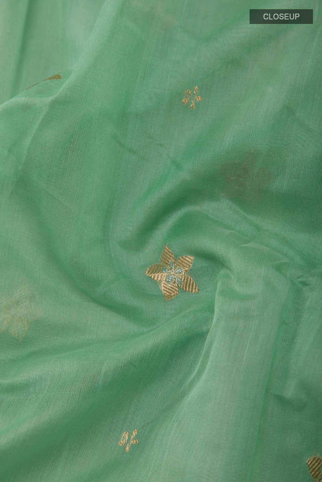 Navya  Green Chanderi Silk Cotton Saree