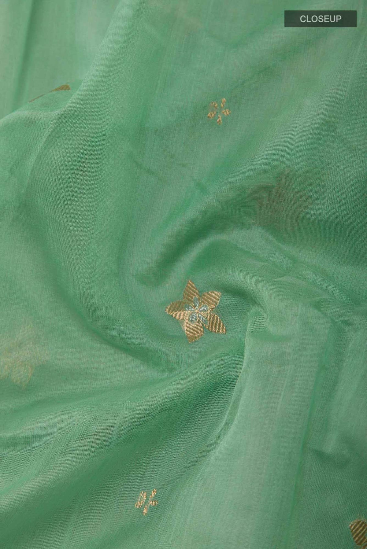 Navya  Green Chanderi Silk Cotton Saree