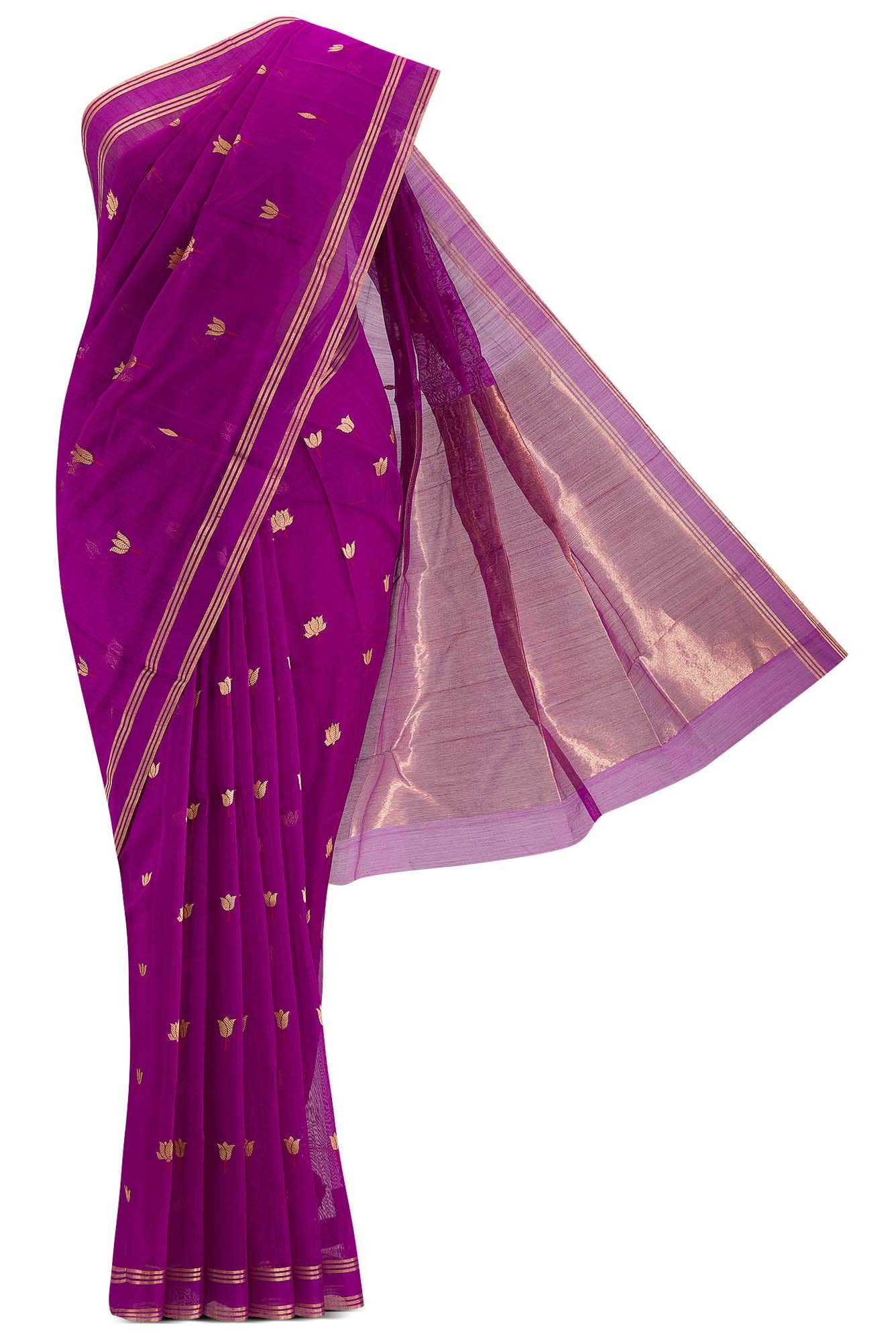 Navya  Magenta Chanderi Silk Cotton Saree