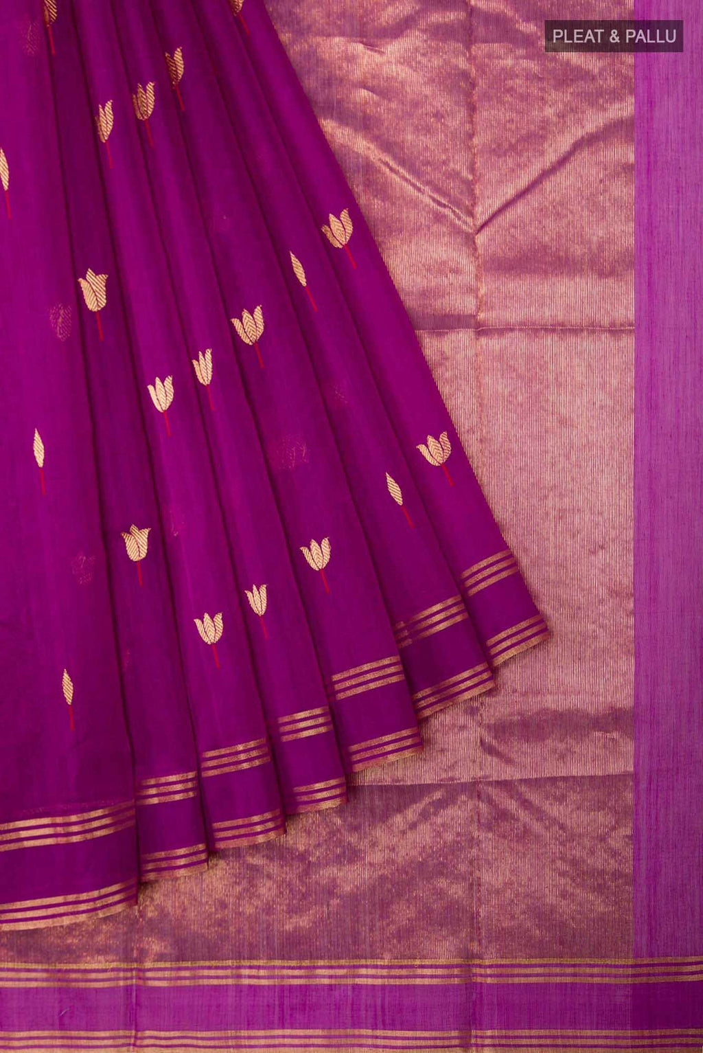 Navya  Magenta Chanderi Silk Cotton Saree