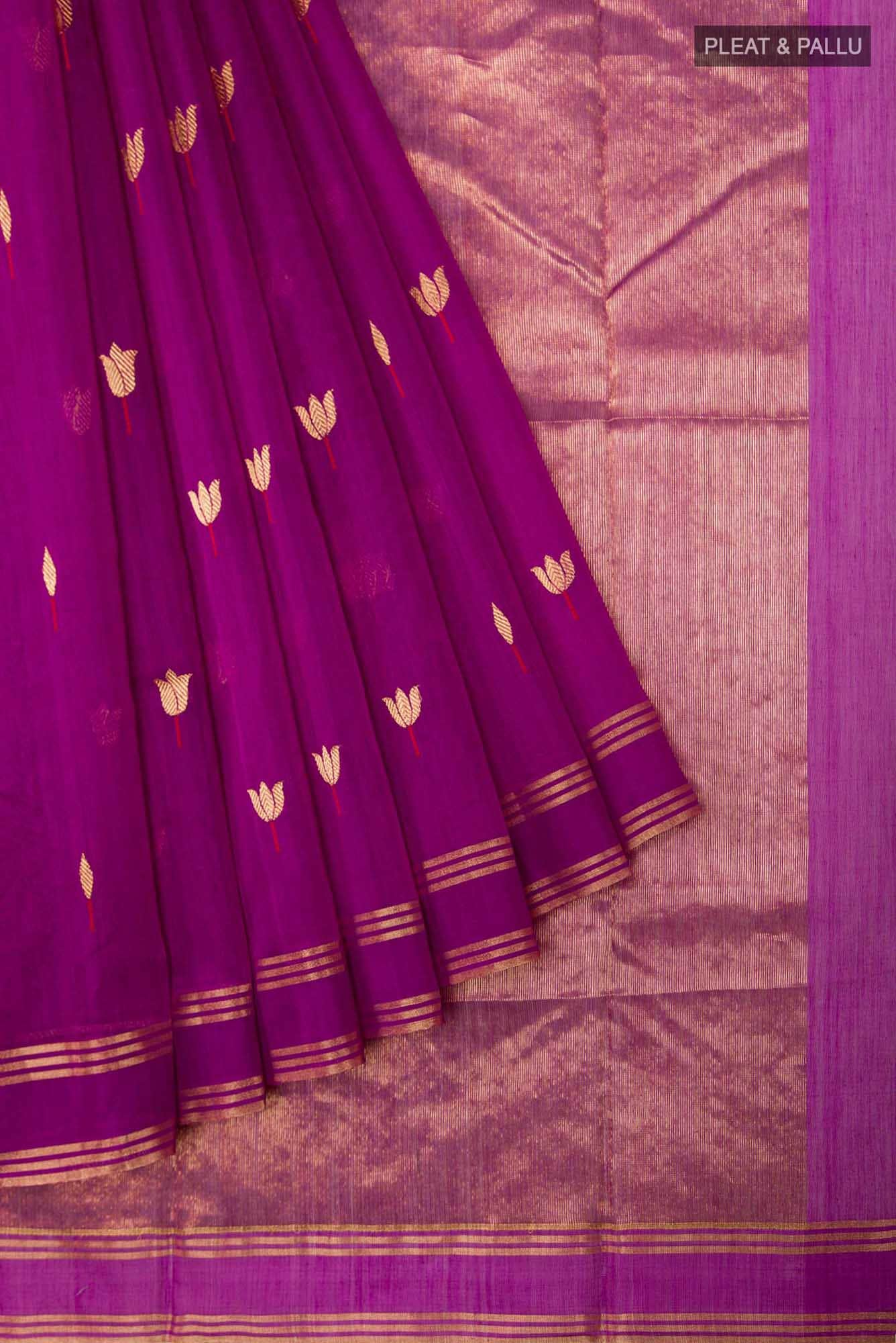 Navya  Magenta Chanderi Silk Cotton Saree