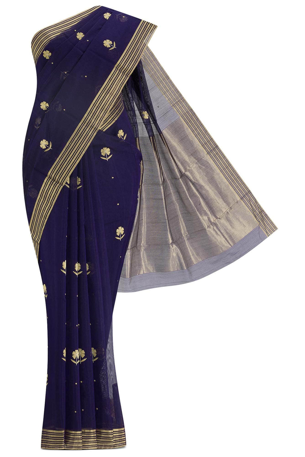 Navya Navy Blue Chanderi Silk Cotton Saree
