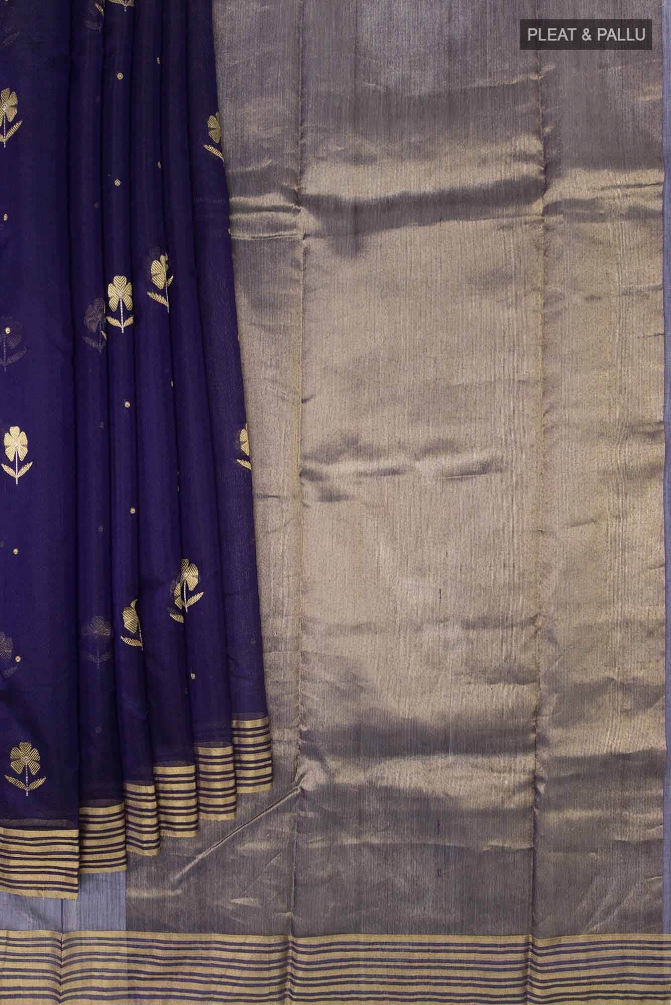 Navya Navy Blue Chanderi Silk Cotton Saree