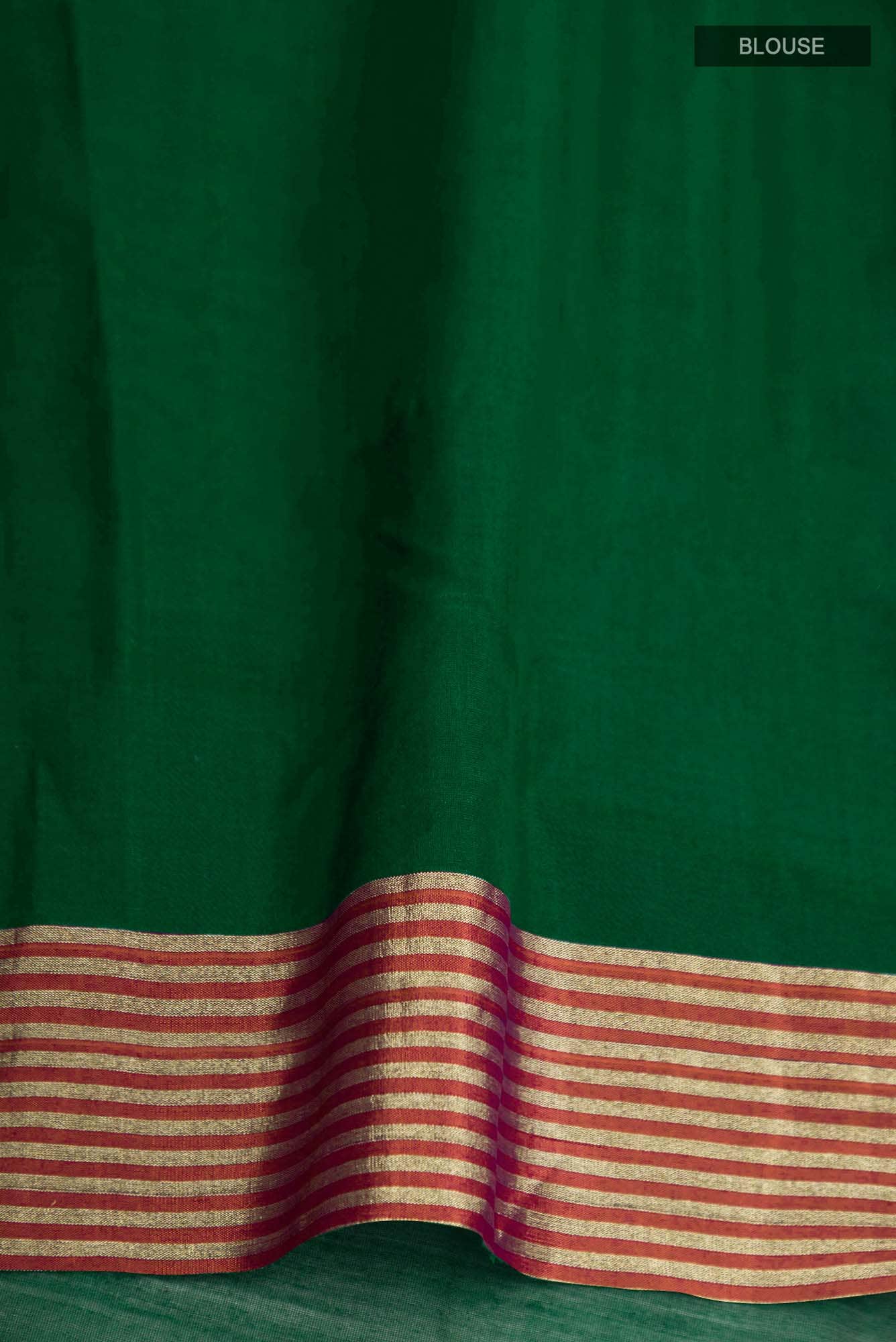 Navya  Bottle Green Chanderi Silk Cotton Saree