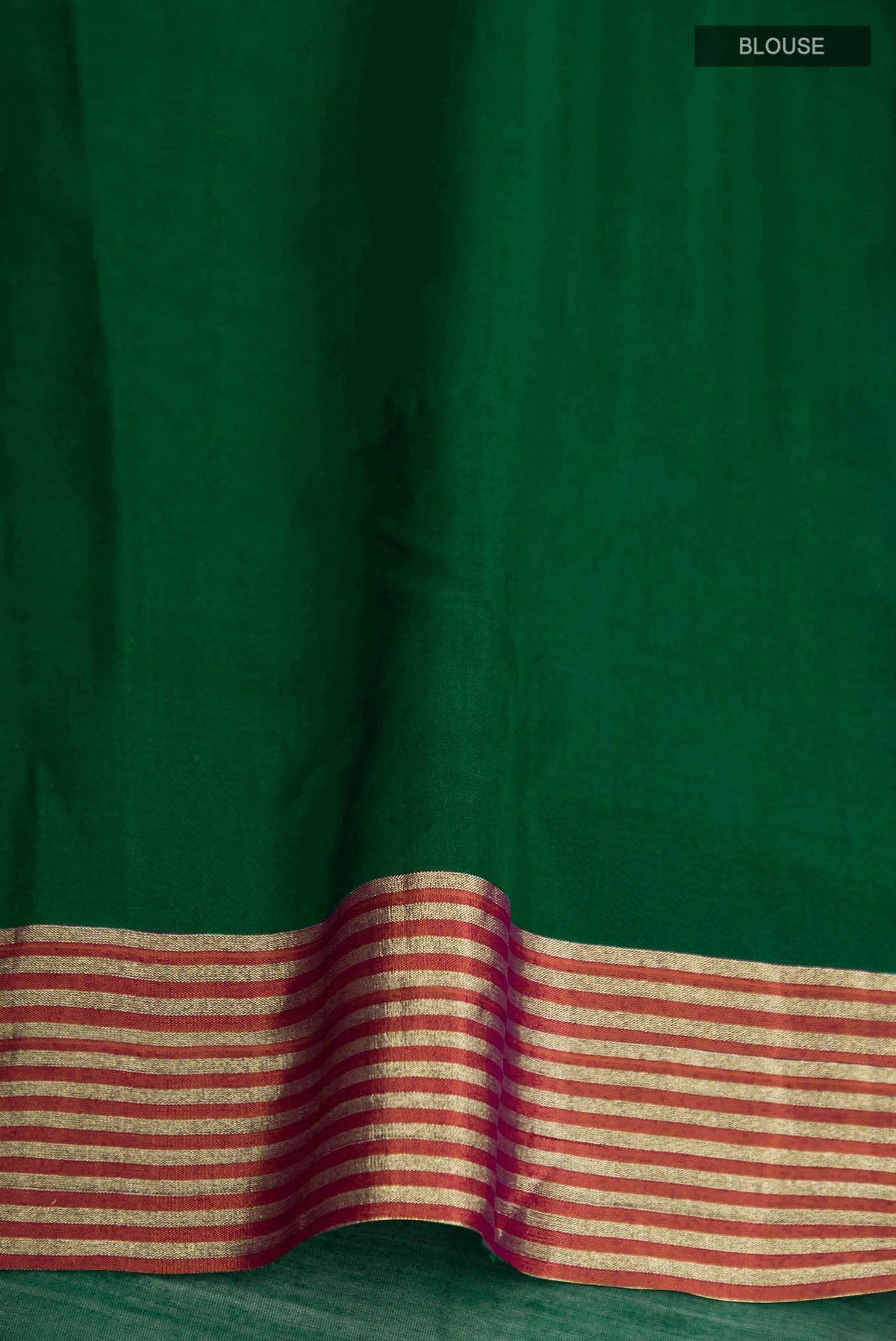 Navya  Bottle Green Chanderi Silk Cotton Saree