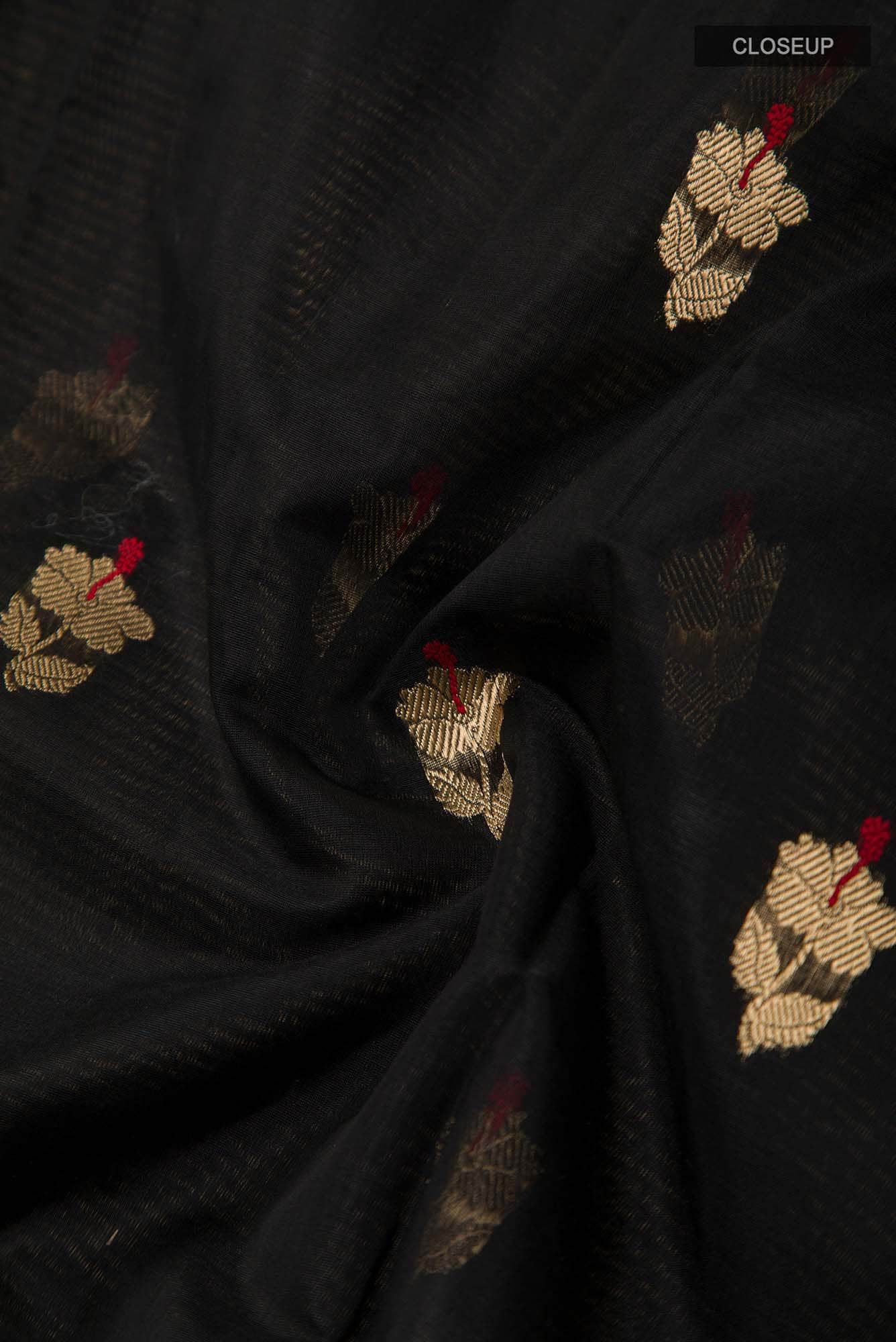 Navya Black Chanderi Silk Cotton Saree