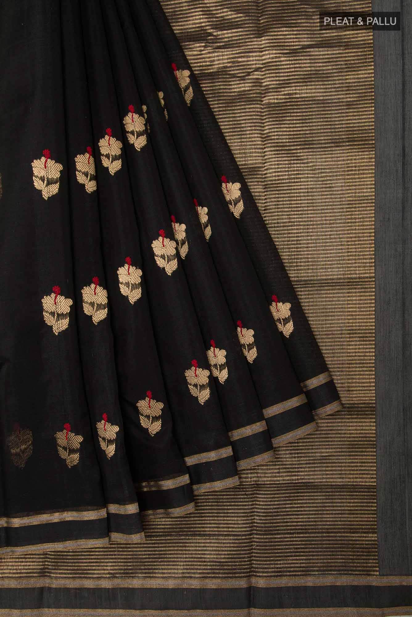 Navya Black Chanderi Silk Cotton Saree