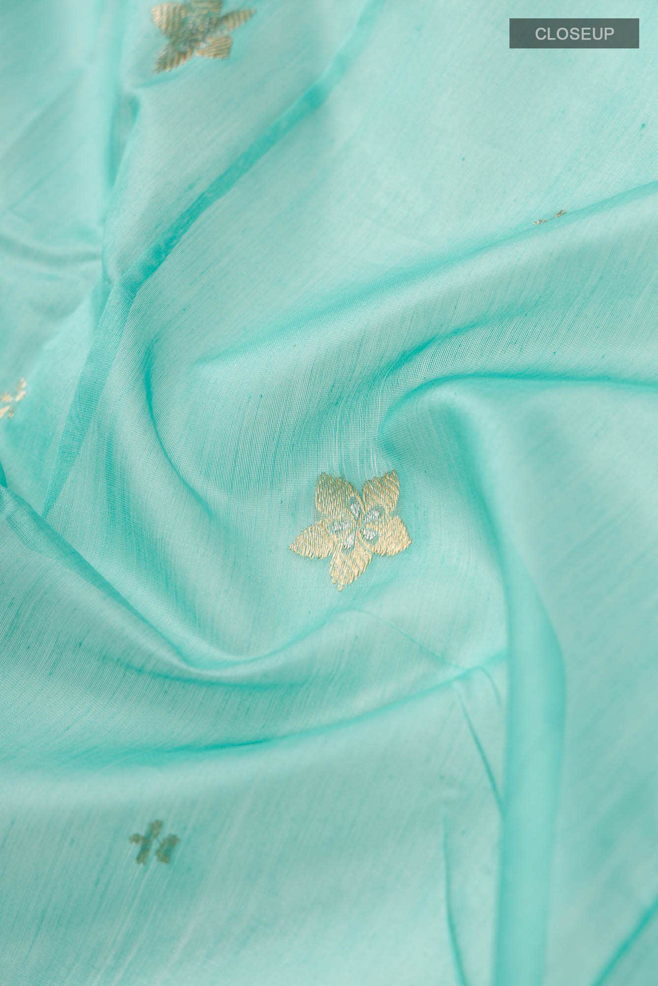 Navya  Green Chanderi Silk Cotton Saree