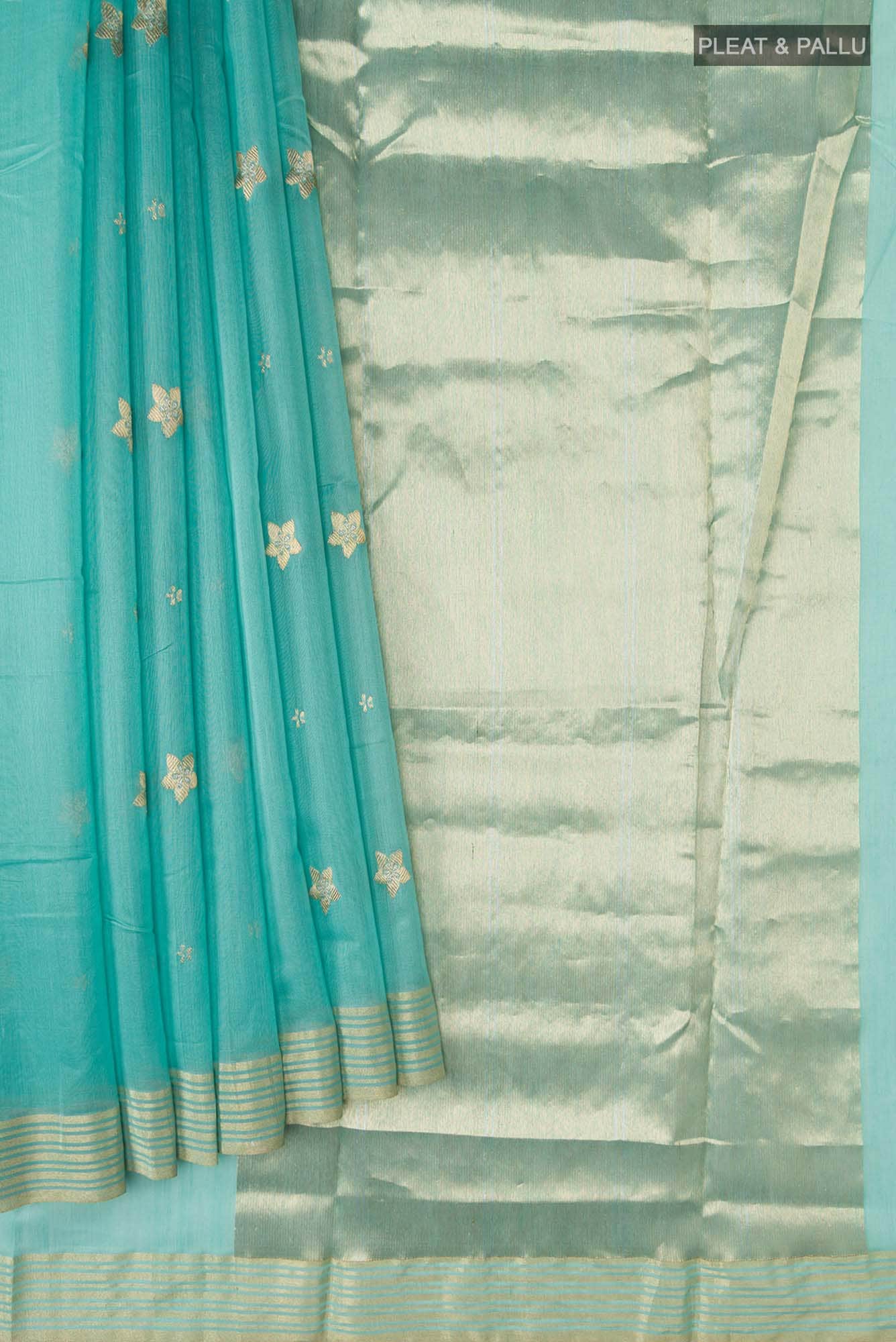 Navya  Green Chanderi Silk Cotton Saree