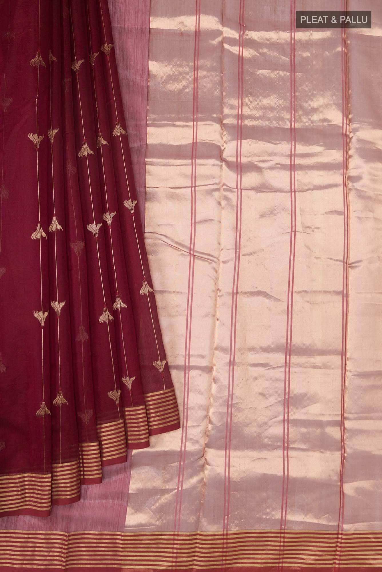 Navya  Maroon Chanderi Silk Cotton Saree