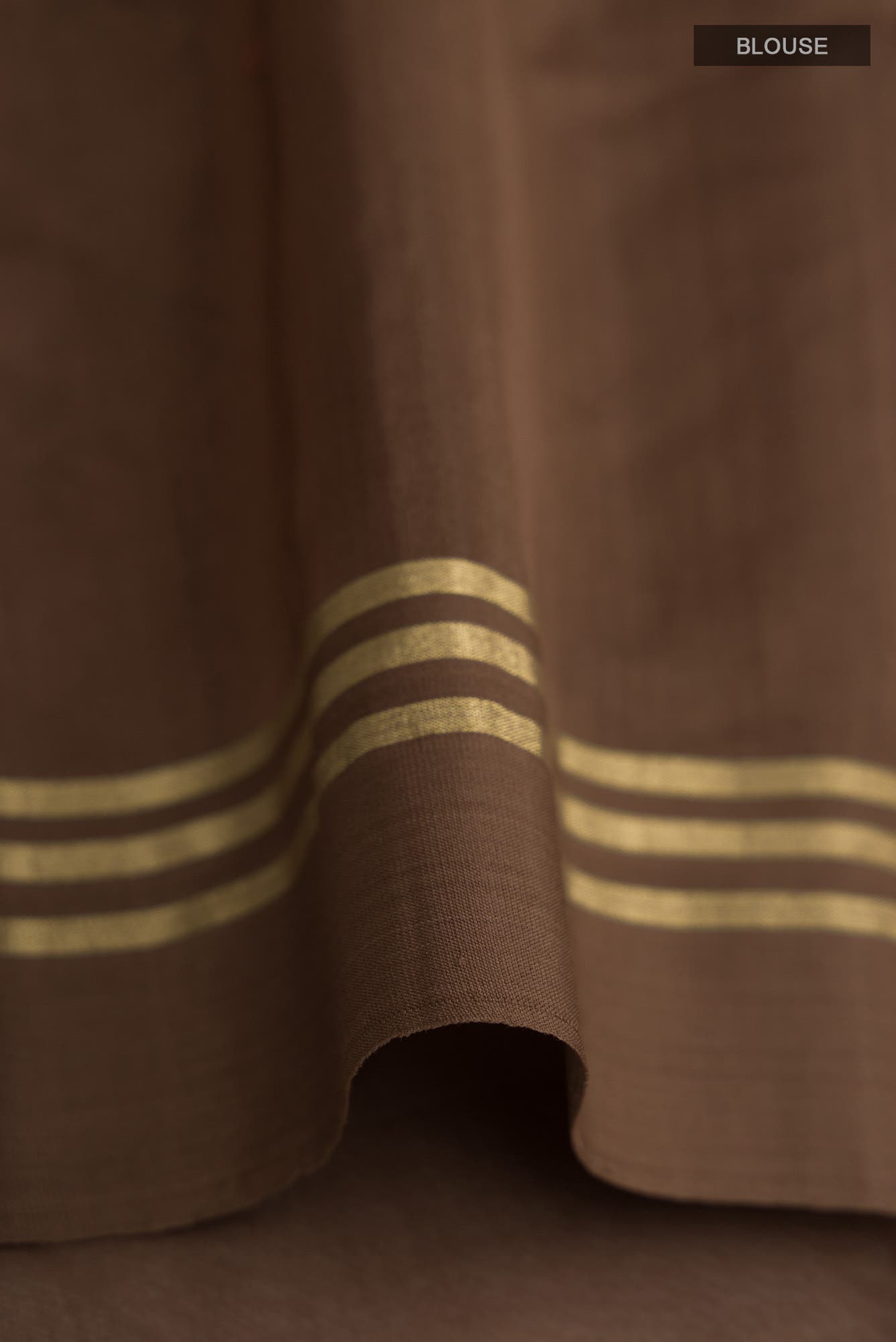 Navya  Coffee Brown Chanderi Silk Cotton Saree