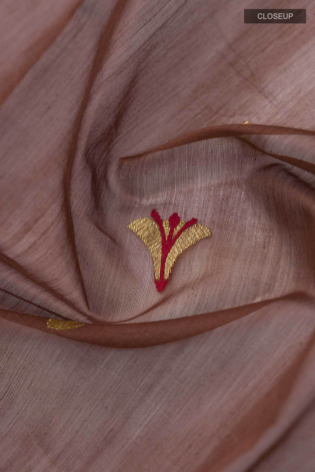 Navya  Coffee Brown Chanderi Silk Cotton Saree