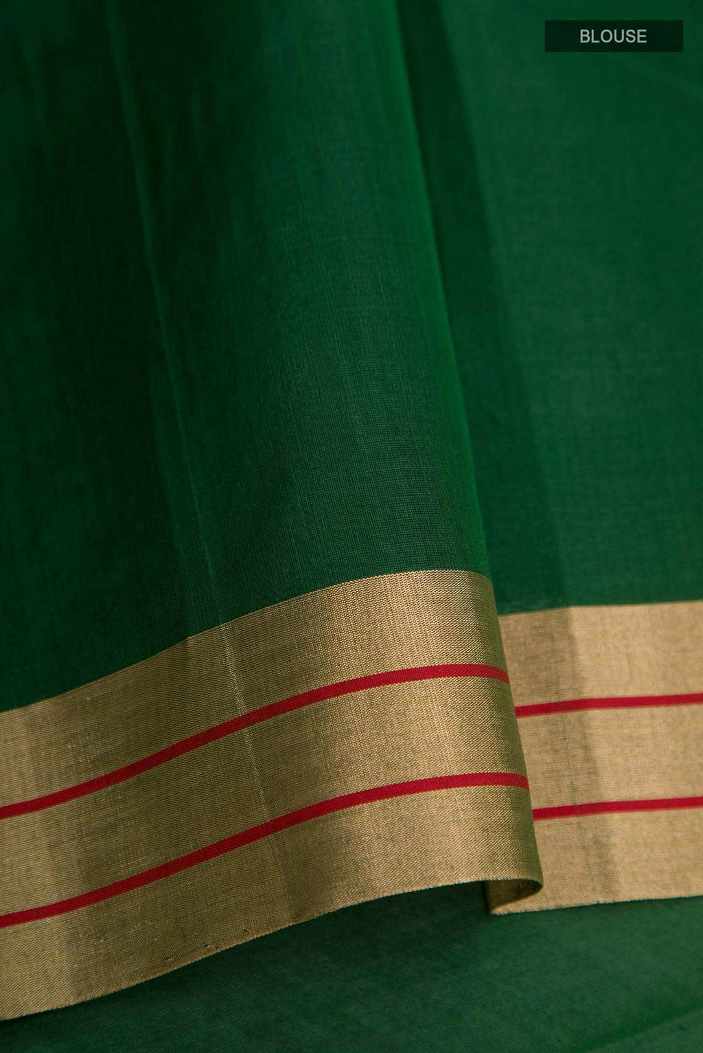 Navya Bottle Green Chanderi Silk Cotton Saree