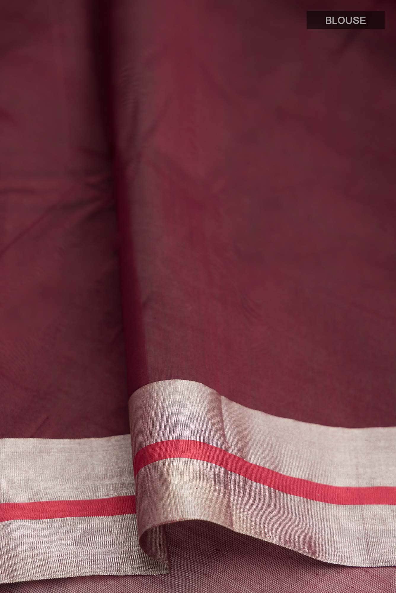 Navya  Maroon Chanderi Silk Cotton Saree