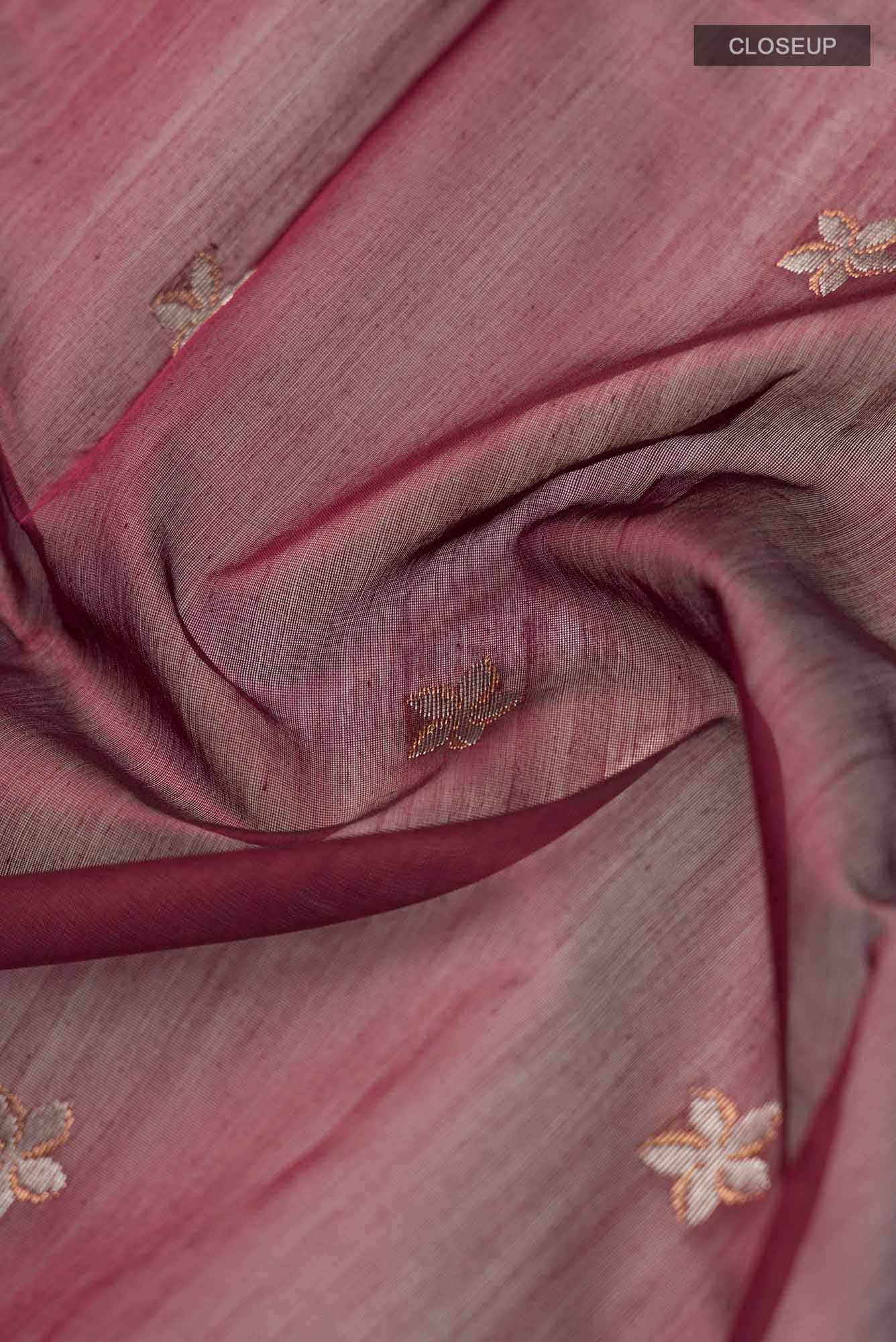 Navya  Maroon Chanderi Silk Cotton Saree