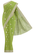 Navya  Green Chanderi Silk Cotton Saree