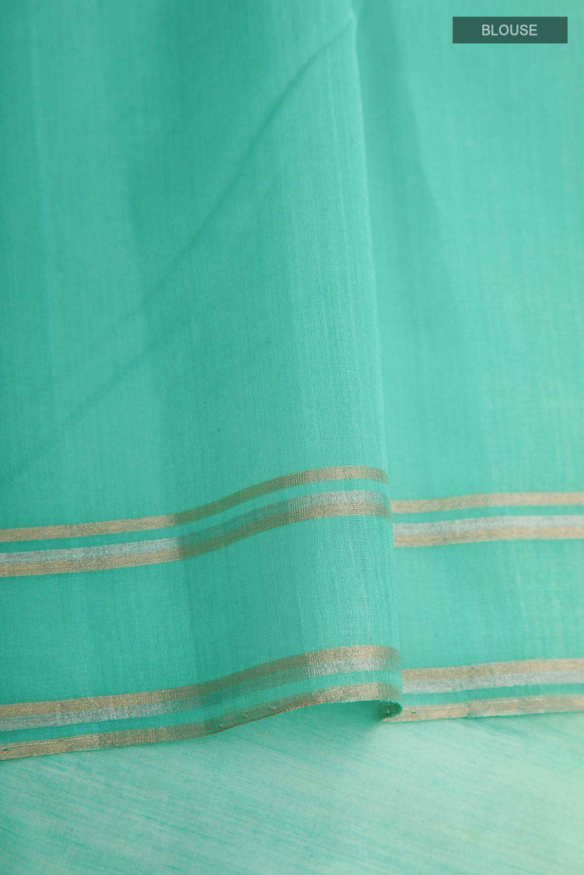 Navya  Teal Chanderi Silk Cotton Saree