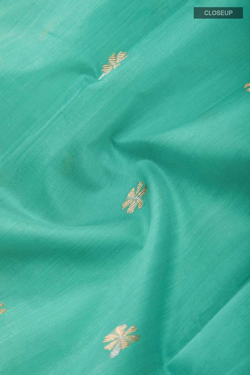 Navya  Teal Chanderi Silk Cotton Saree
