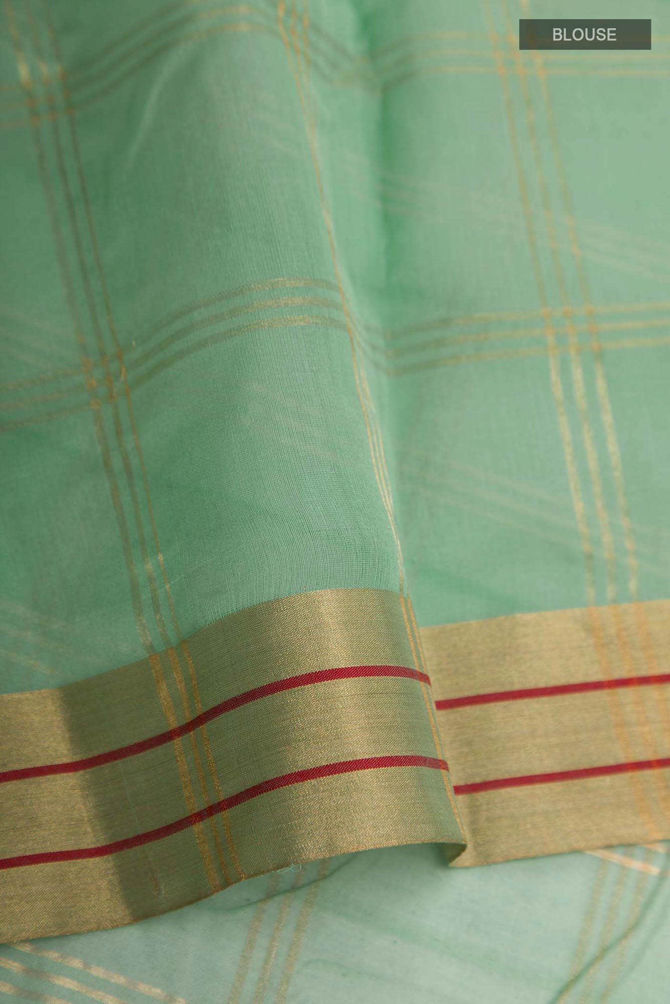Navya  Green Chanderi Silk Cotton Saree