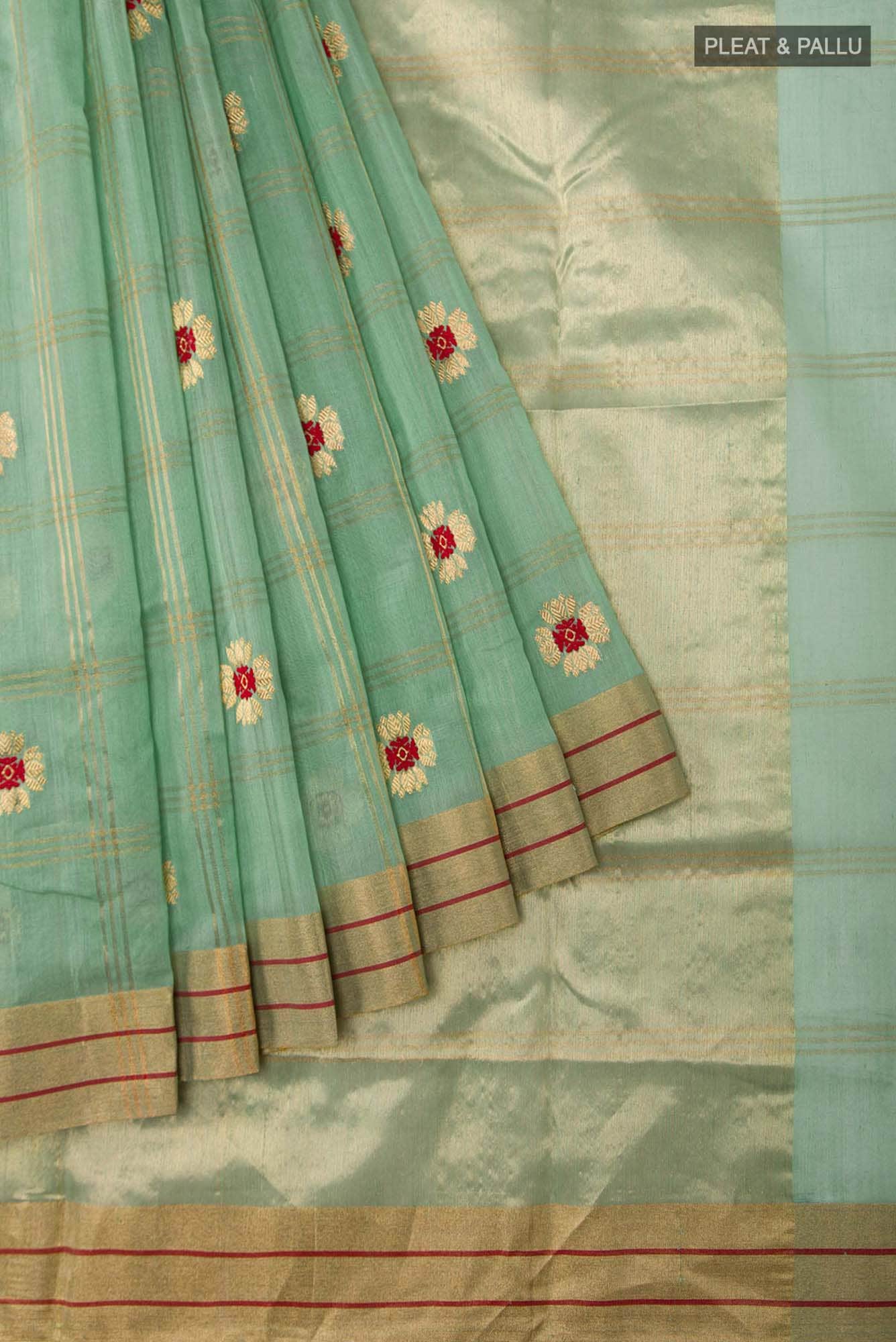 Navya  Green Chanderi Silk Cotton Saree