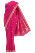 Navya  Pink Chanderi Silk Cotton Saree