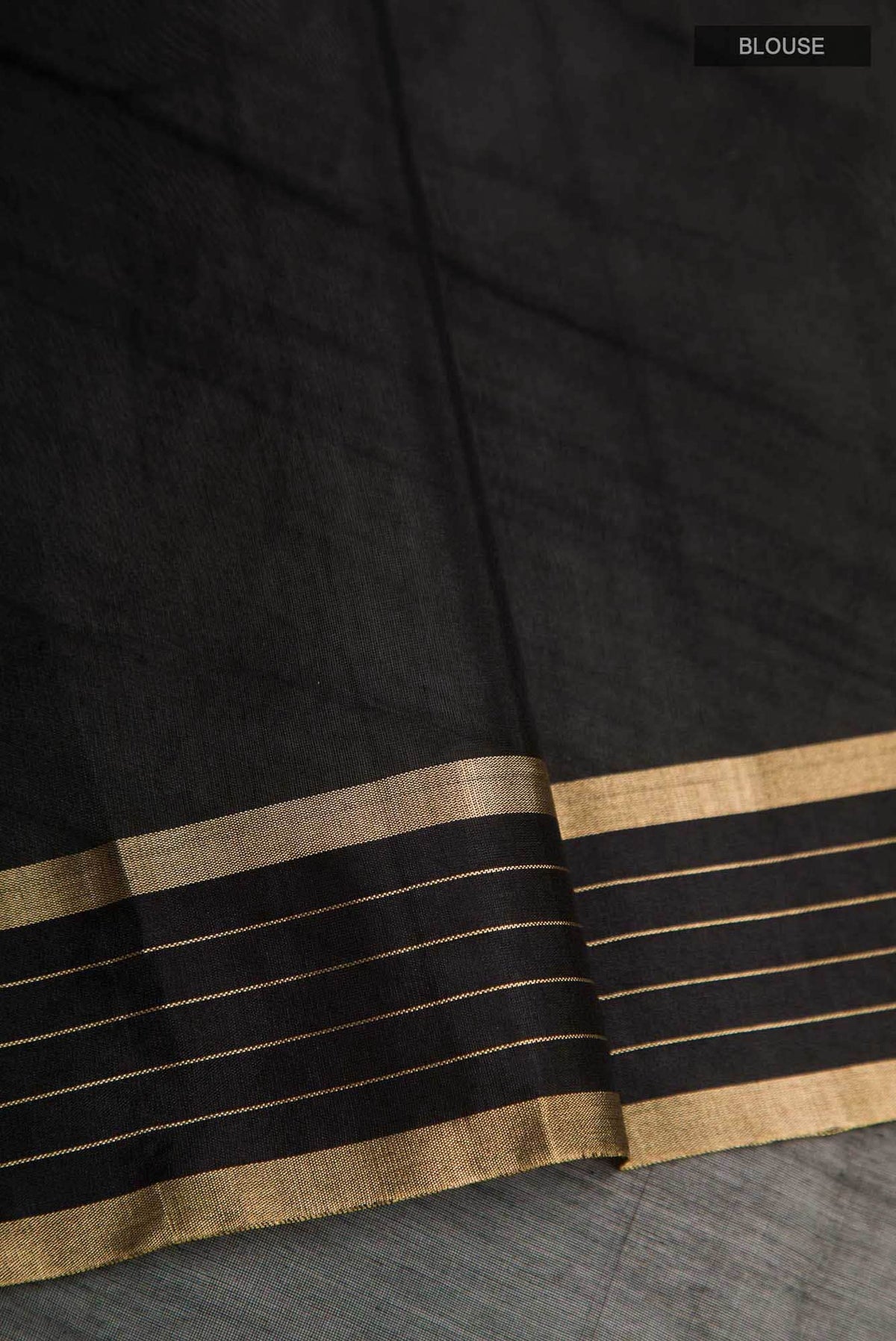 Navya  Black Chanderi Silk Cotton Saree