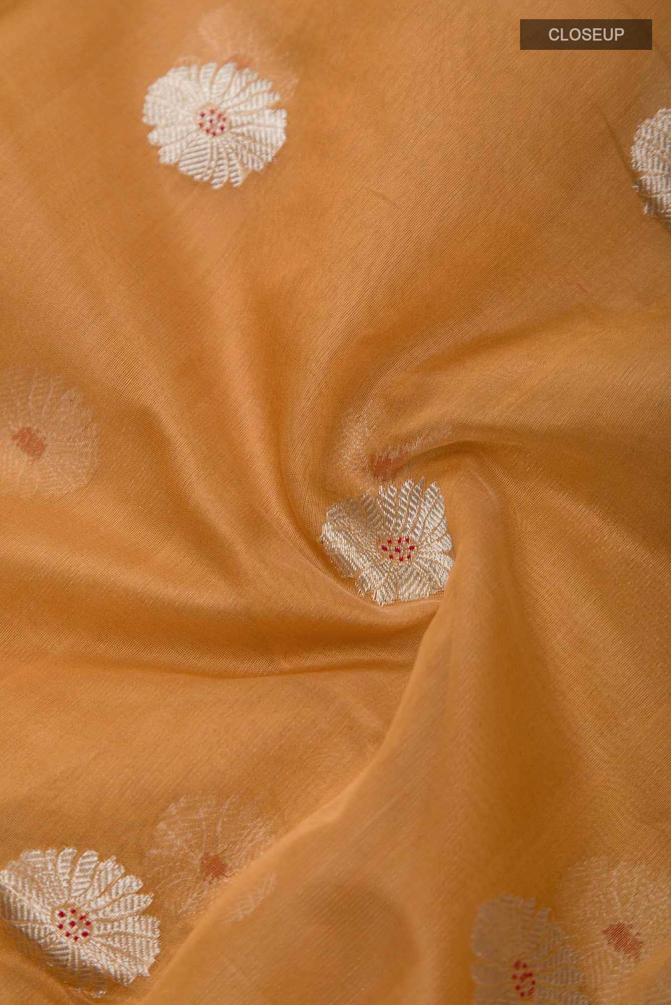 Navya  Cinnamon Chanderi Silk Cotton Saree