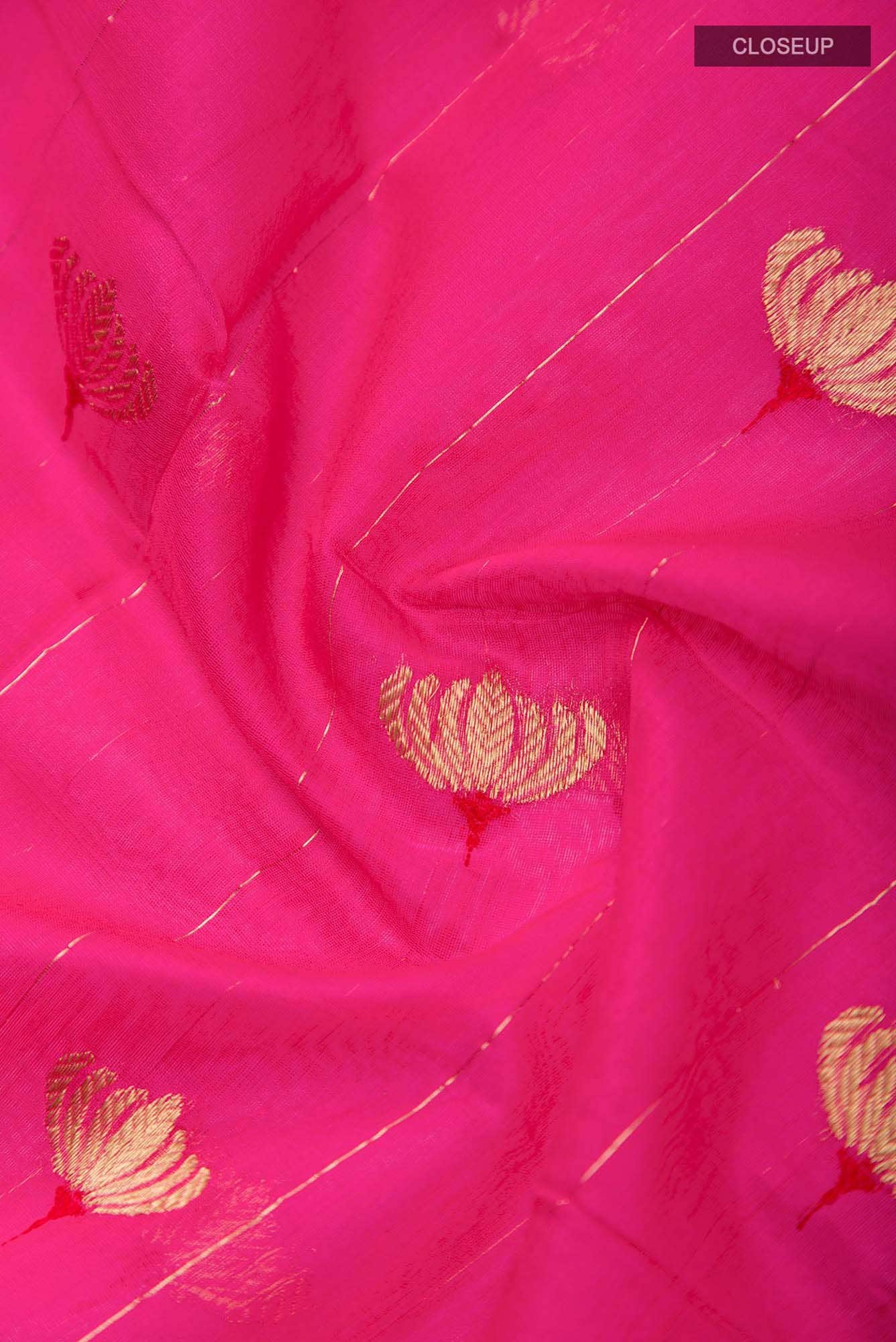 Navya  Pink Chanderi Silk Cotton Saree