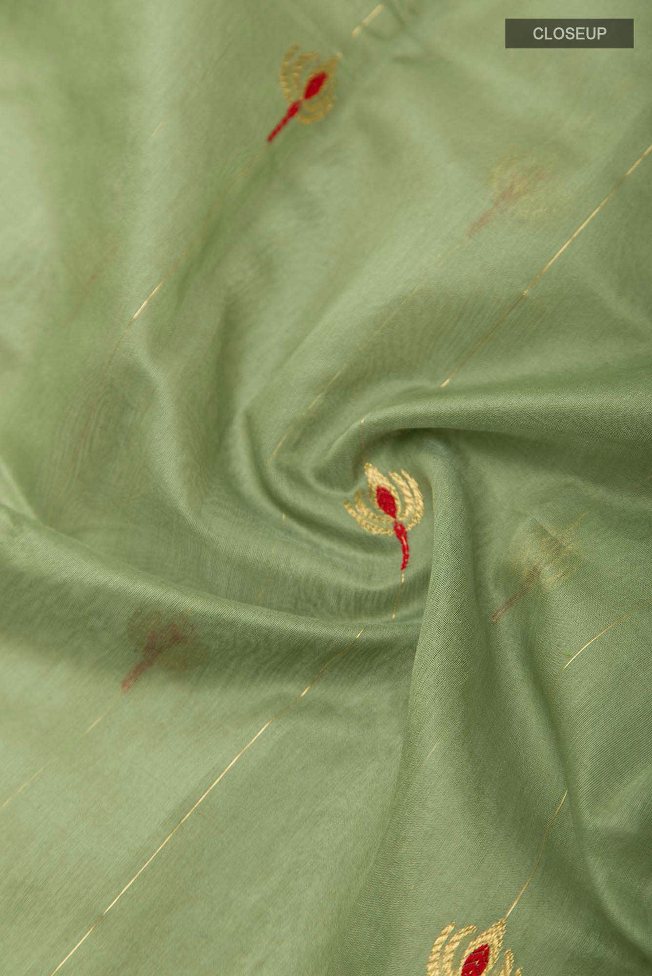 Navya  Green Chanderi Silk Cotton Saree