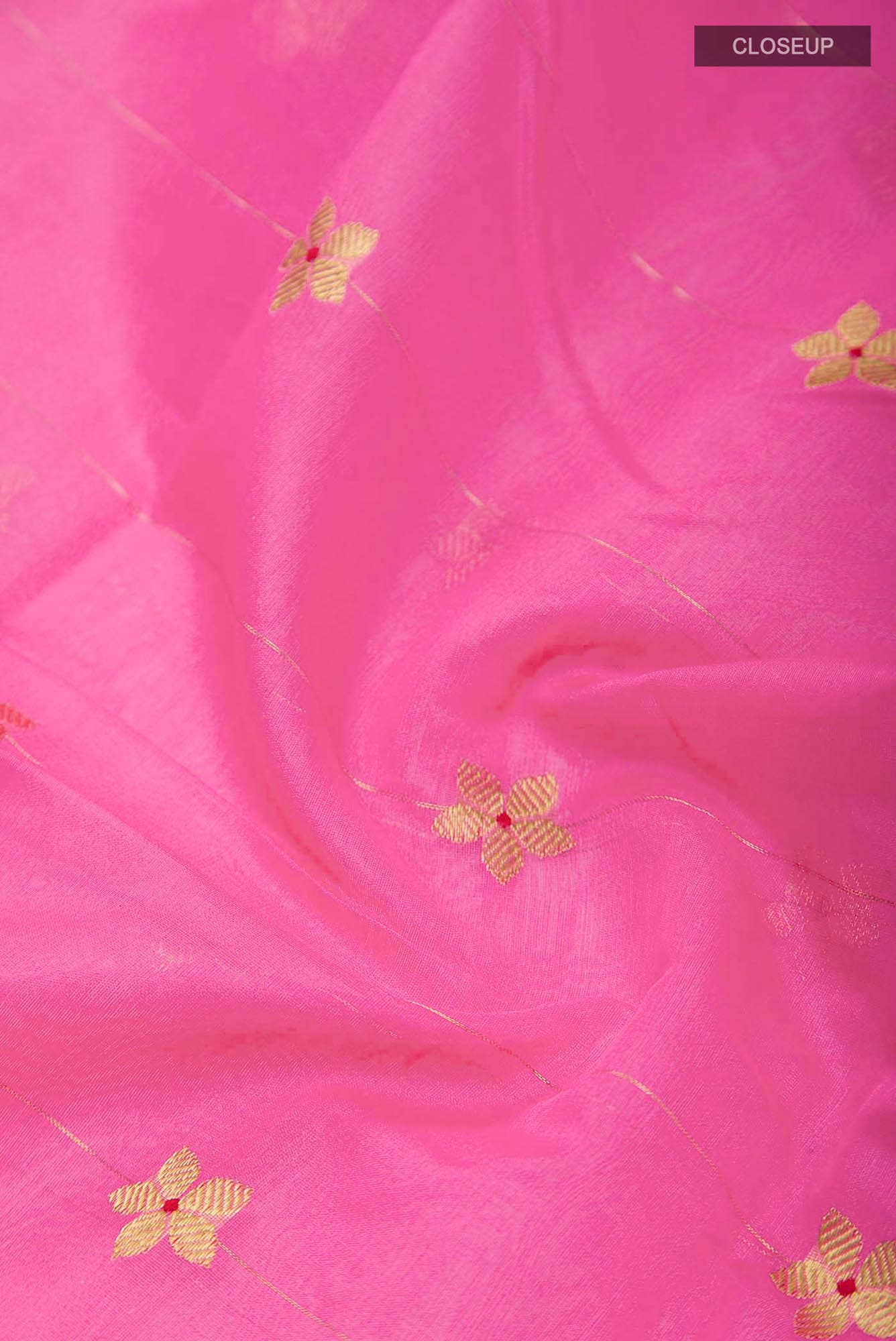 Navya  Pink Chanderi Silk Cotton Saree