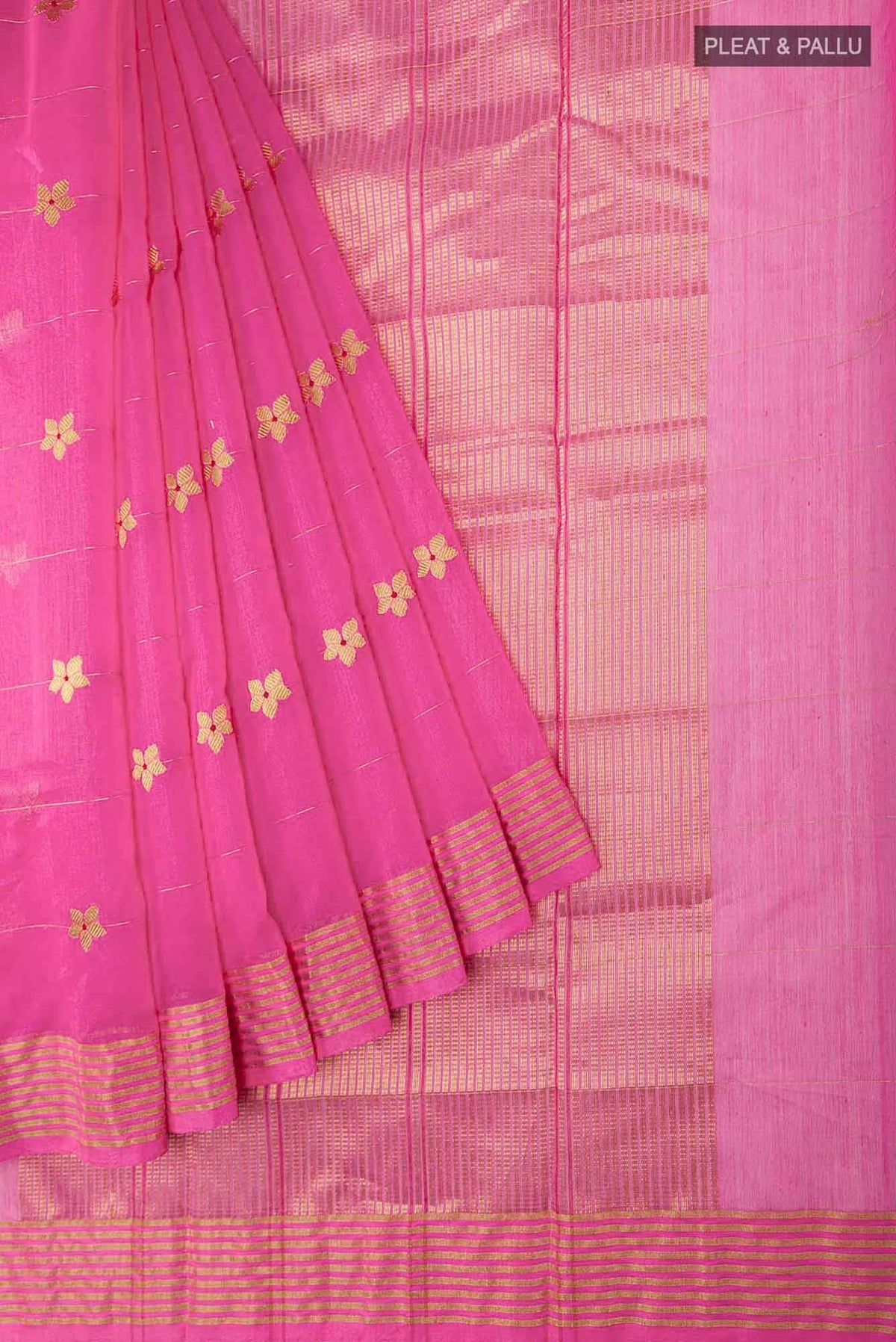 Navya  Pink Chanderi Silk Cotton Saree