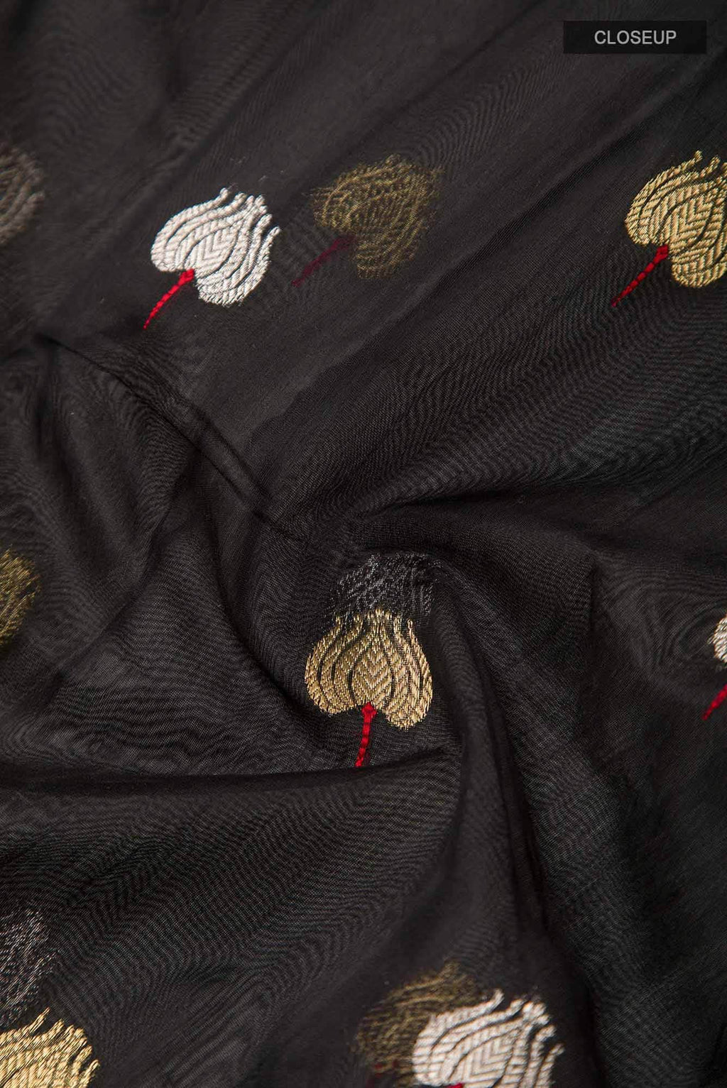 Navya  Black Chanderi Silk Cotton Saree