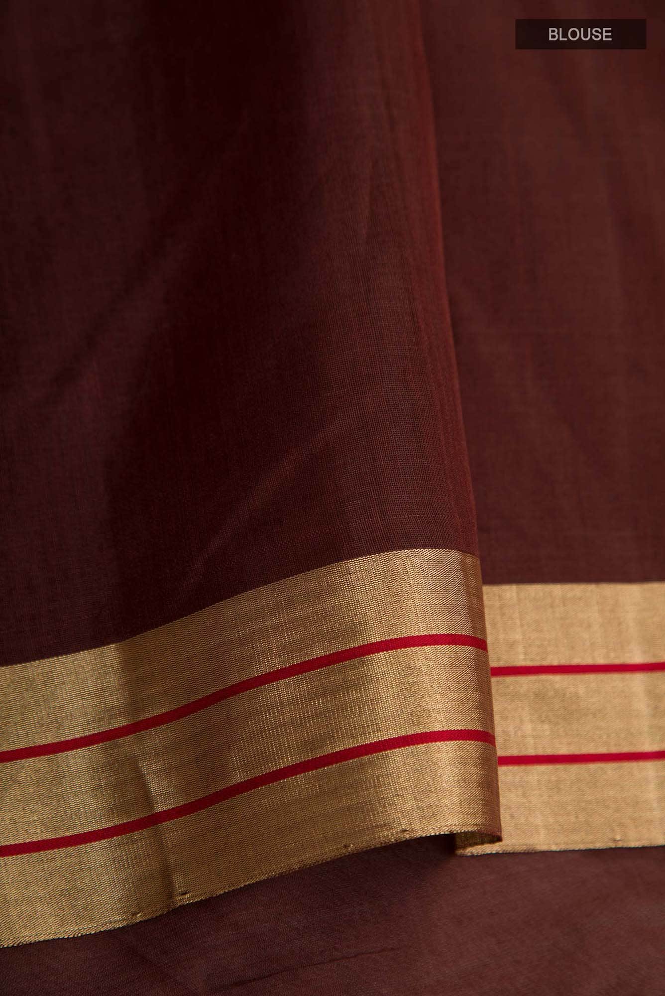 Navya Brown Chanderi Silk Cotton Saree