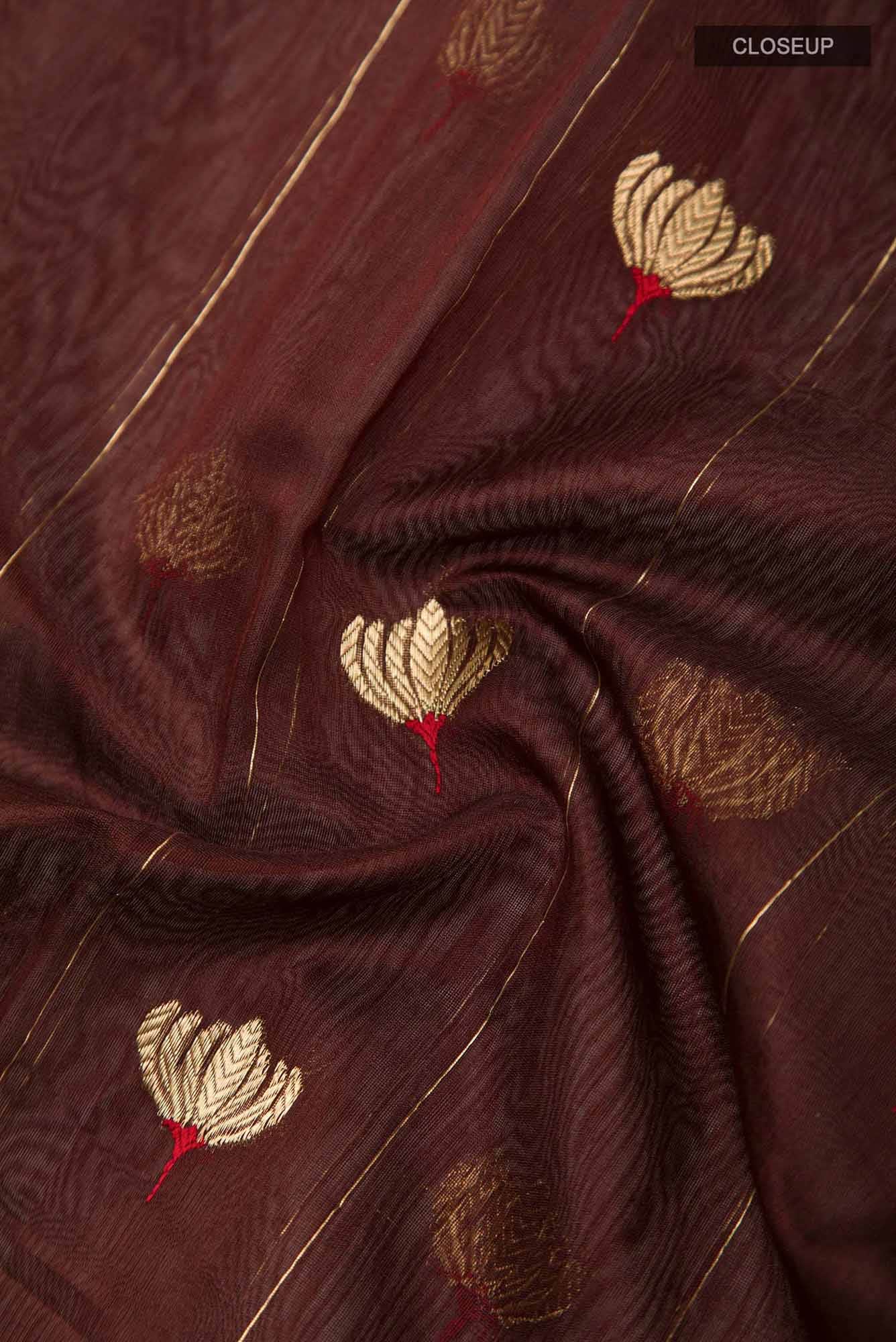 Navya Brown Chanderi Silk Cotton Saree