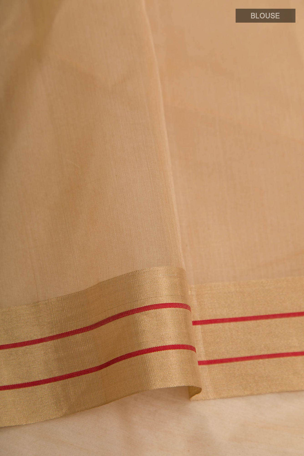 Navya Dark Beige Chanderi Silk Cotton Saree