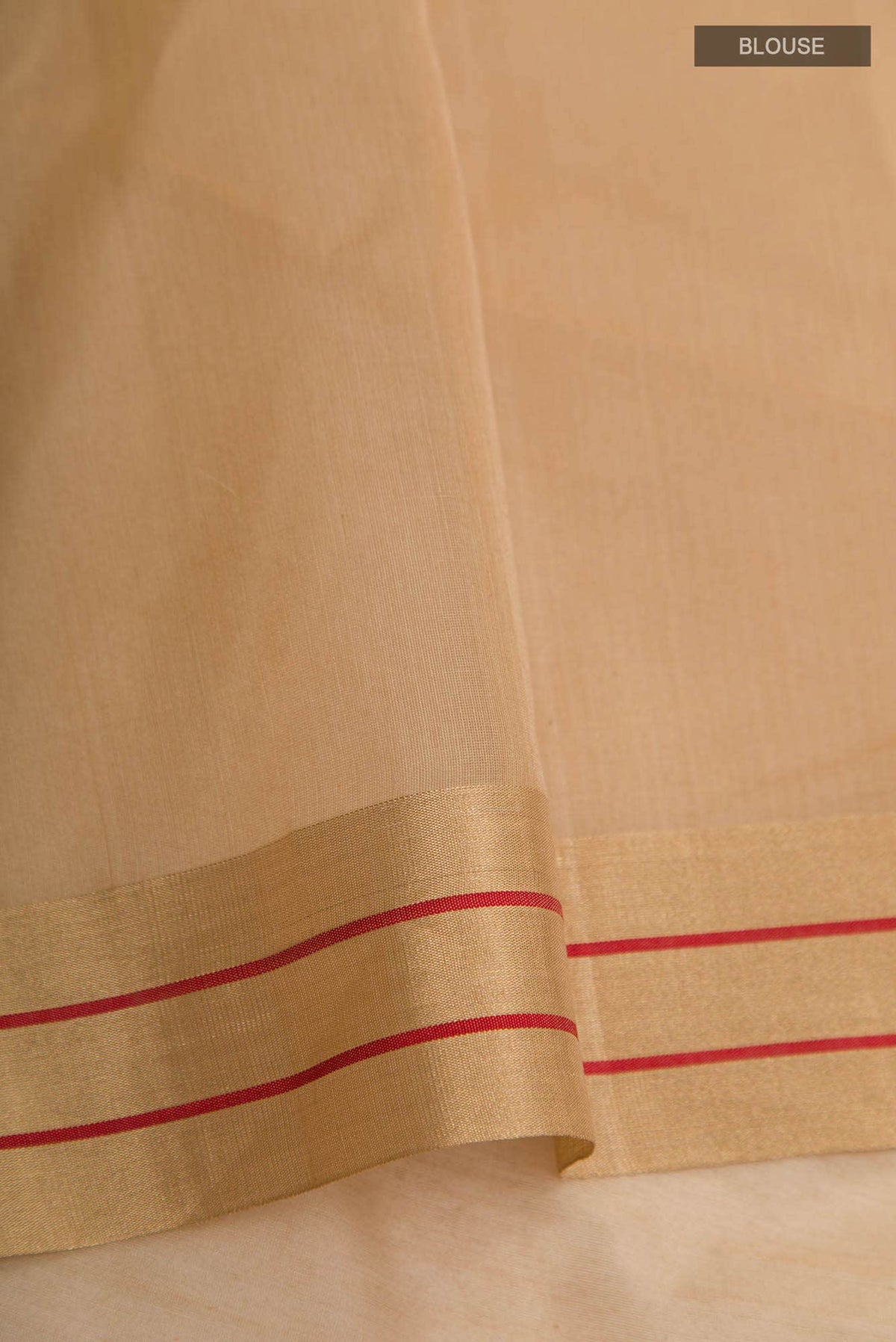 Navya Dark Beige Chanderi Silk Cotton Saree