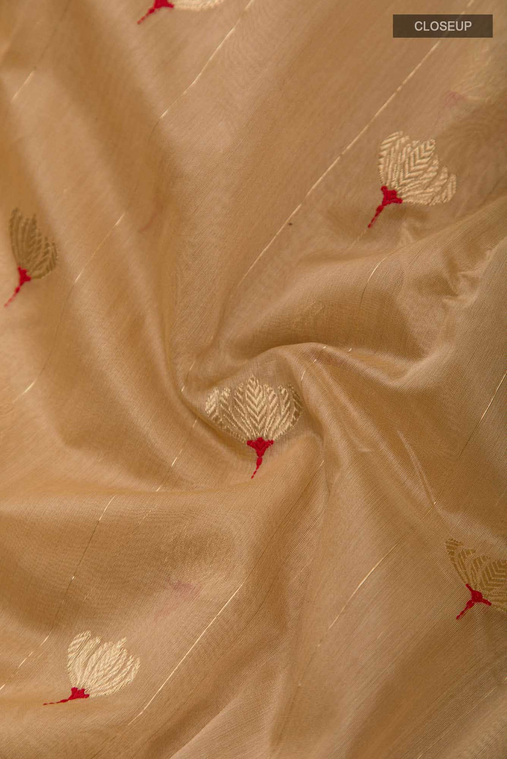 Navya Dark Beige Chanderi Silk Cotton Saree