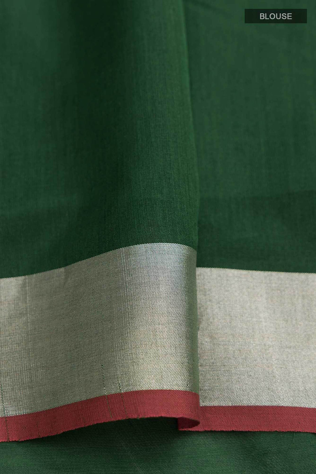 Navya  Bottle Green Chanderi Silk Cotton Saree