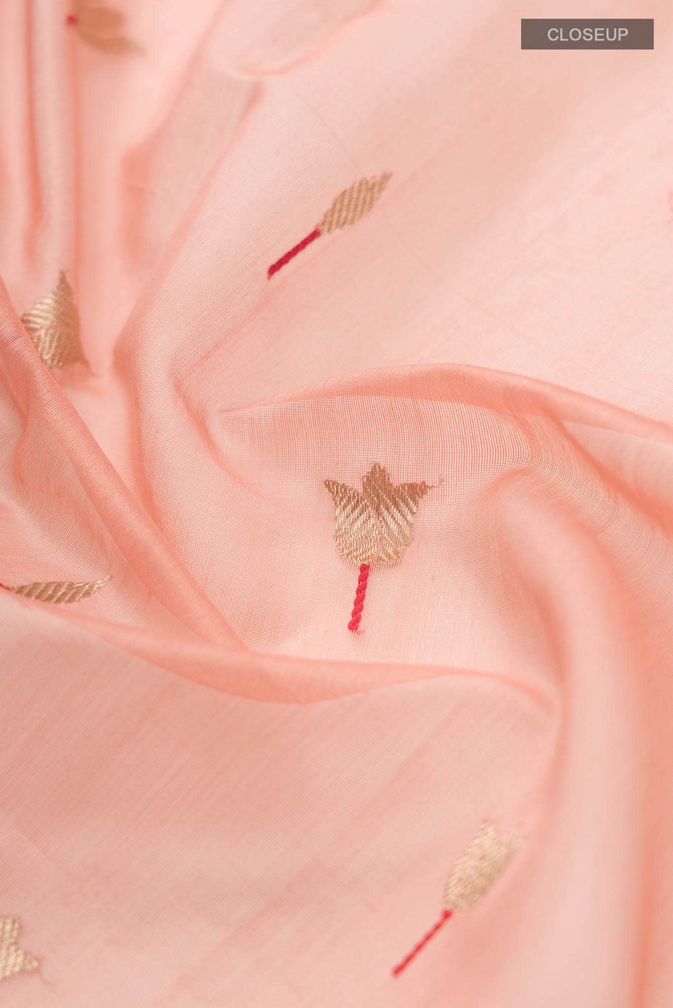 Navya Peach Chanderi Silk Cotton Saree