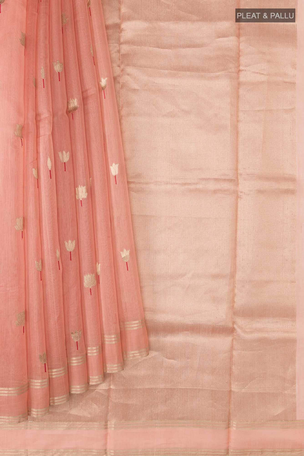 Navya Peach Chanderi Silk Cotton Saree