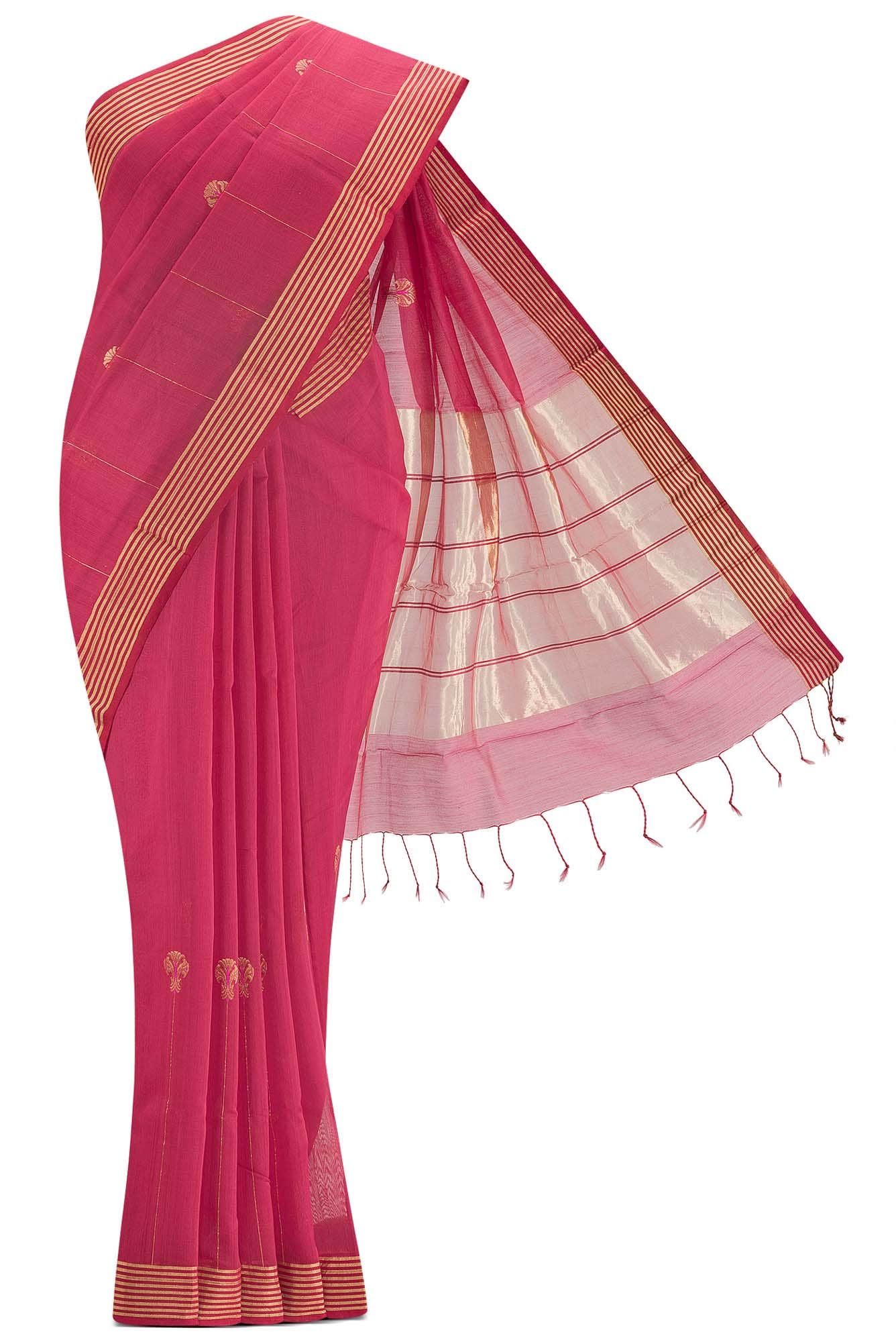 Navya  Coral Chanderi Silk Cotton Saree