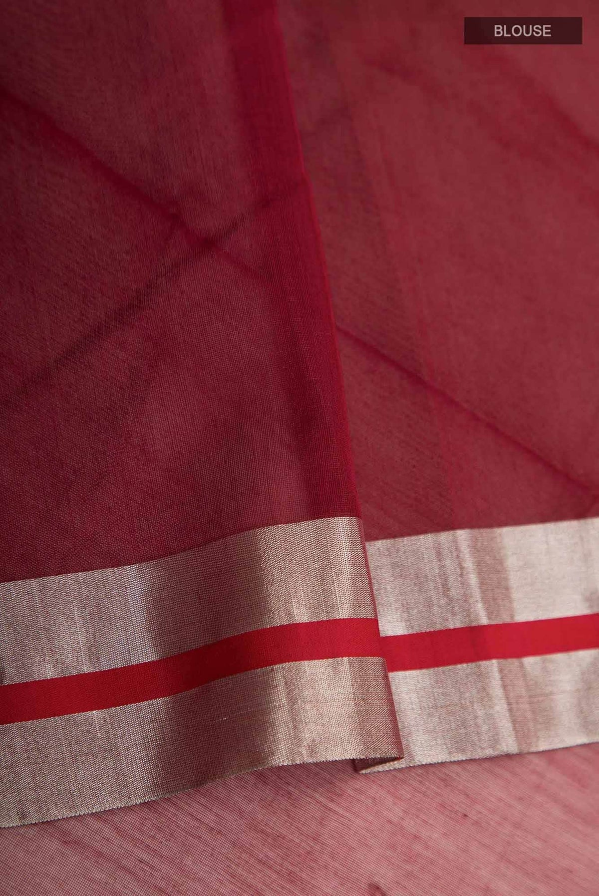 Navya  Maroon Chanderi Silk Cotton Saree