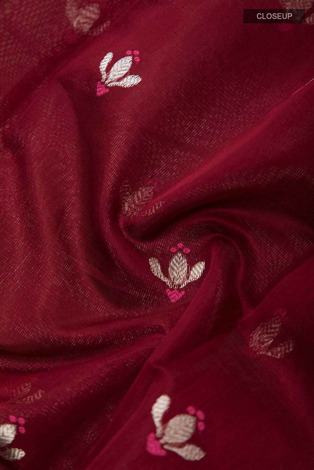 Navya  Maroon Chanderi Silk Cotton Saree