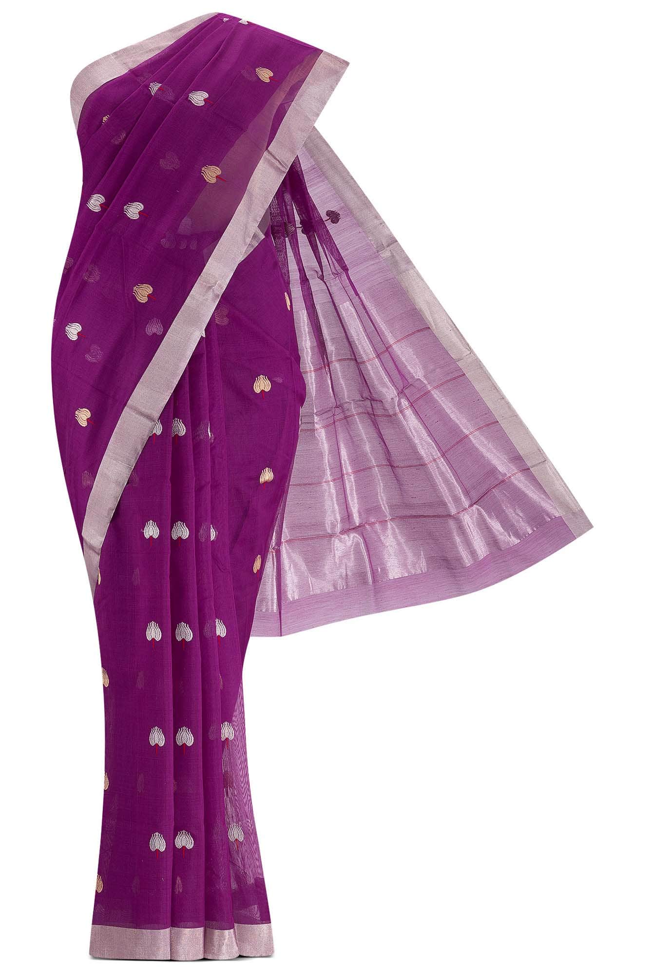 Navya  Magenta Chanderi Silk Cotton Saree