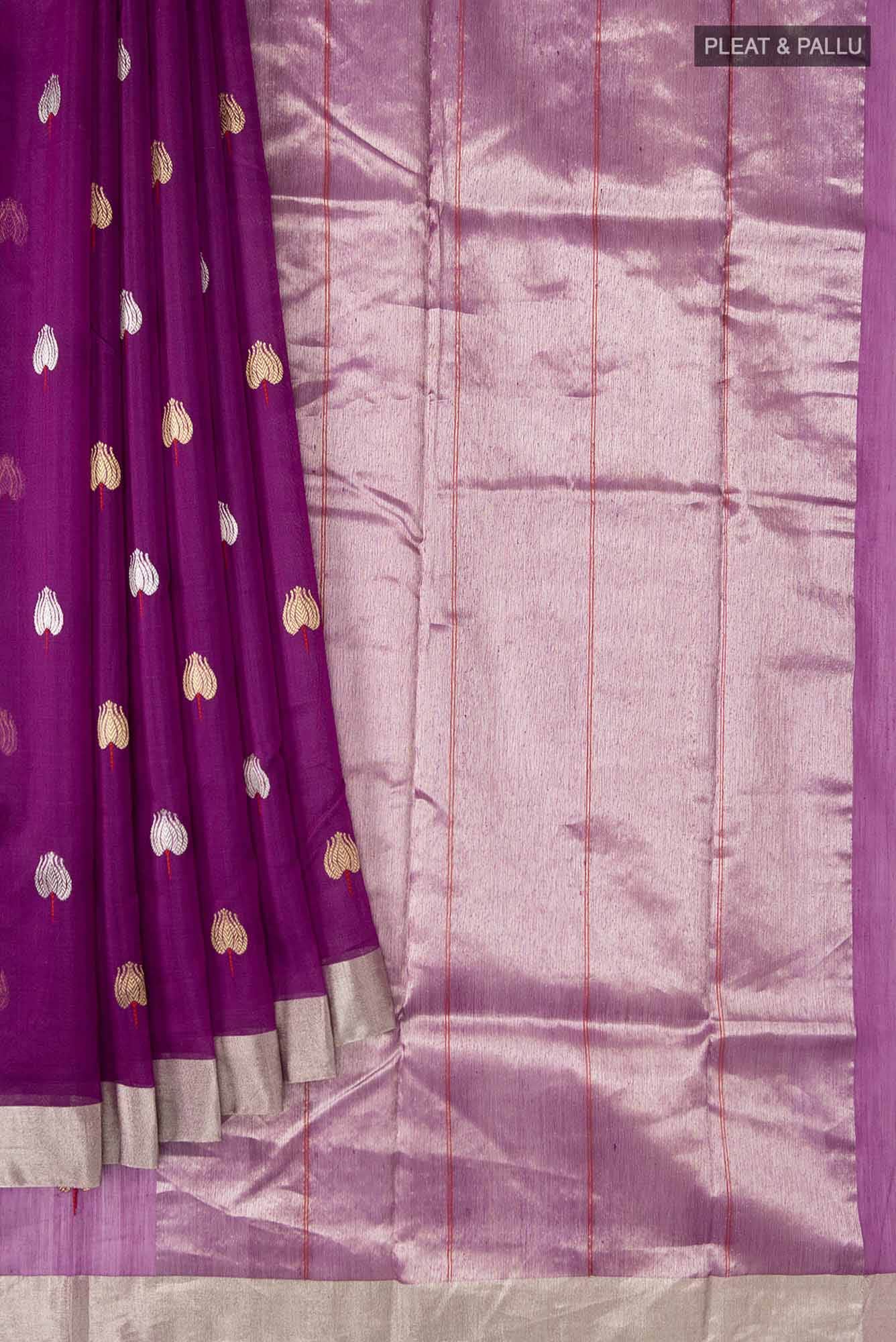 Navya  Magenta Chanderi Silk Cotton Saree