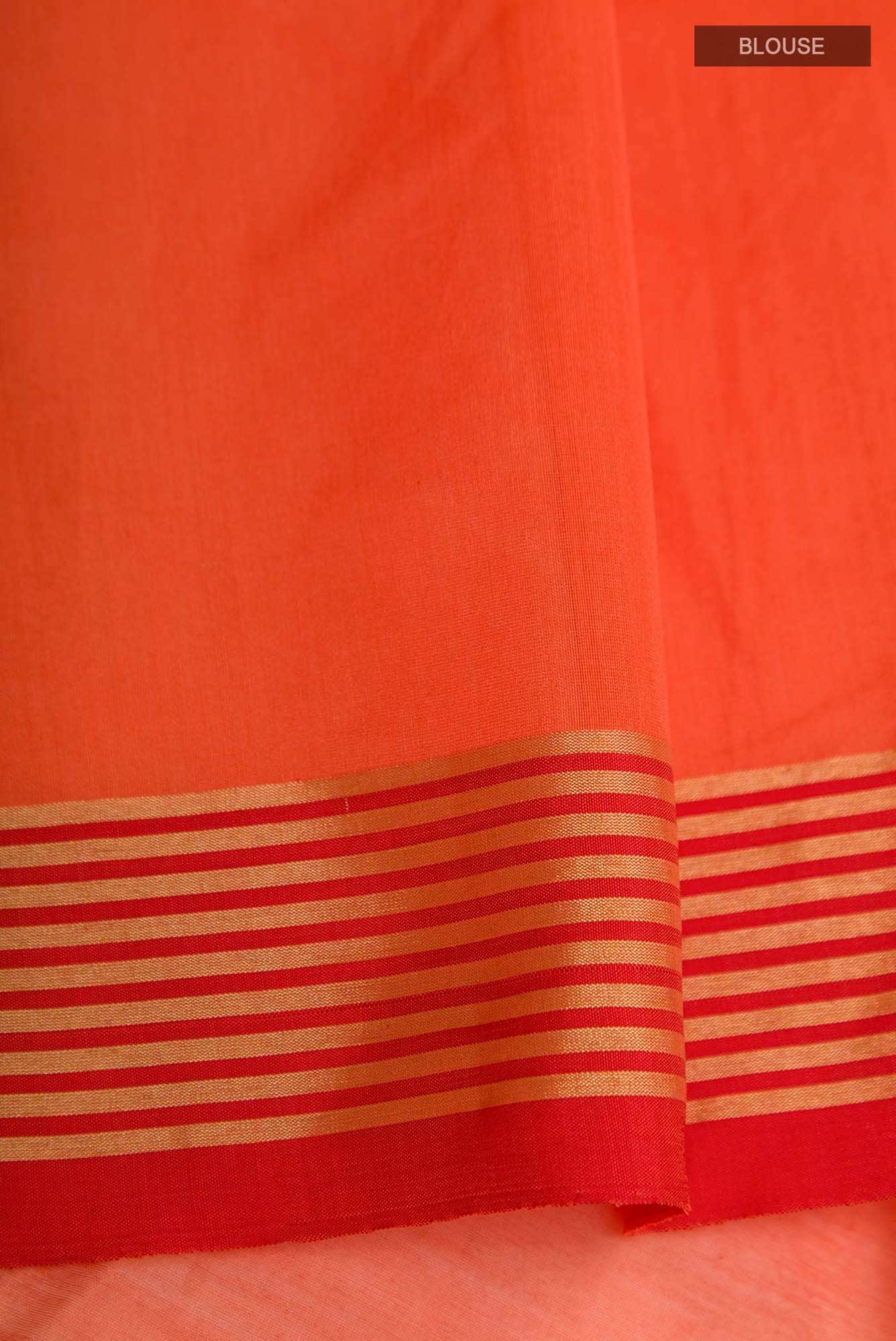 Navya  Saffron Chanderi Silk Cotton Saree